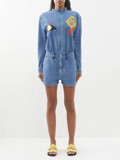 Marni o1y1125 Denim Overall in Blue Size 28" / US 6 / IT 42 - 1 Thumbnail