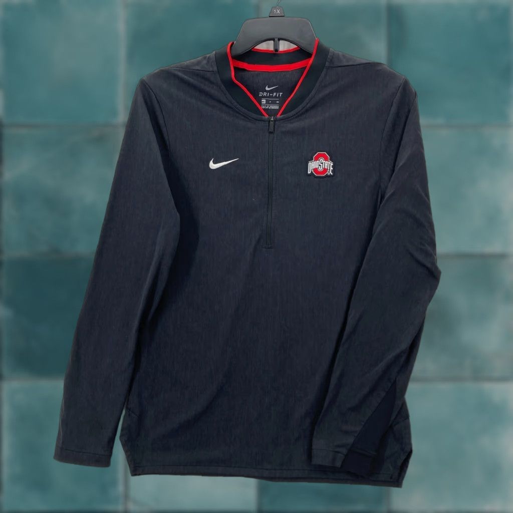 Nike Nike Ohio State Buckeyes 1/4 Zip Pullover Sweatshirt Mens Small Gray Dri-Fit Size US S / EU 44-46 / 1 - 1 Thumbnail