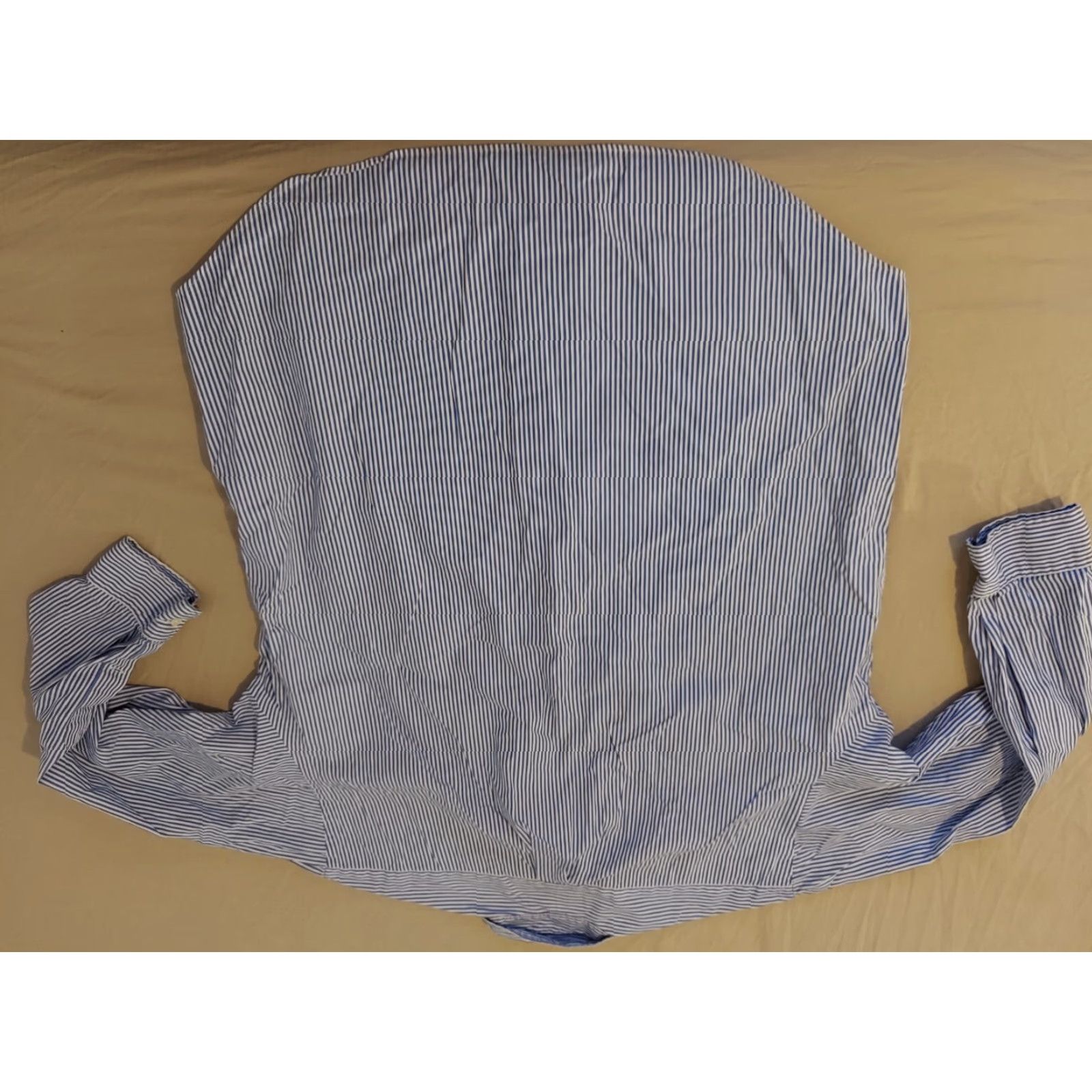 Polo Ralph Lauren Polo Ralph Lauren Dress Shirt Mens Button-Down Blue Striped Cotton 17 34 Long Sleeve Size 46R - 5 Thumbnail