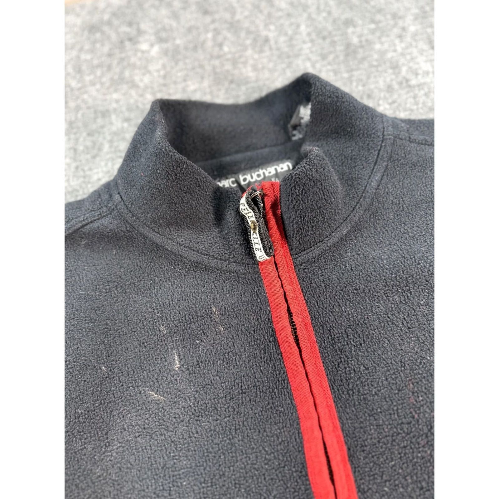 Pelle Pelle VINTAGE Pelle Jacket Mens 2XL Black Fleece Red Trim Full Zip Marc Buchanan Logo Size US XXL / EU 58 / 5 - 6 Thumbnail