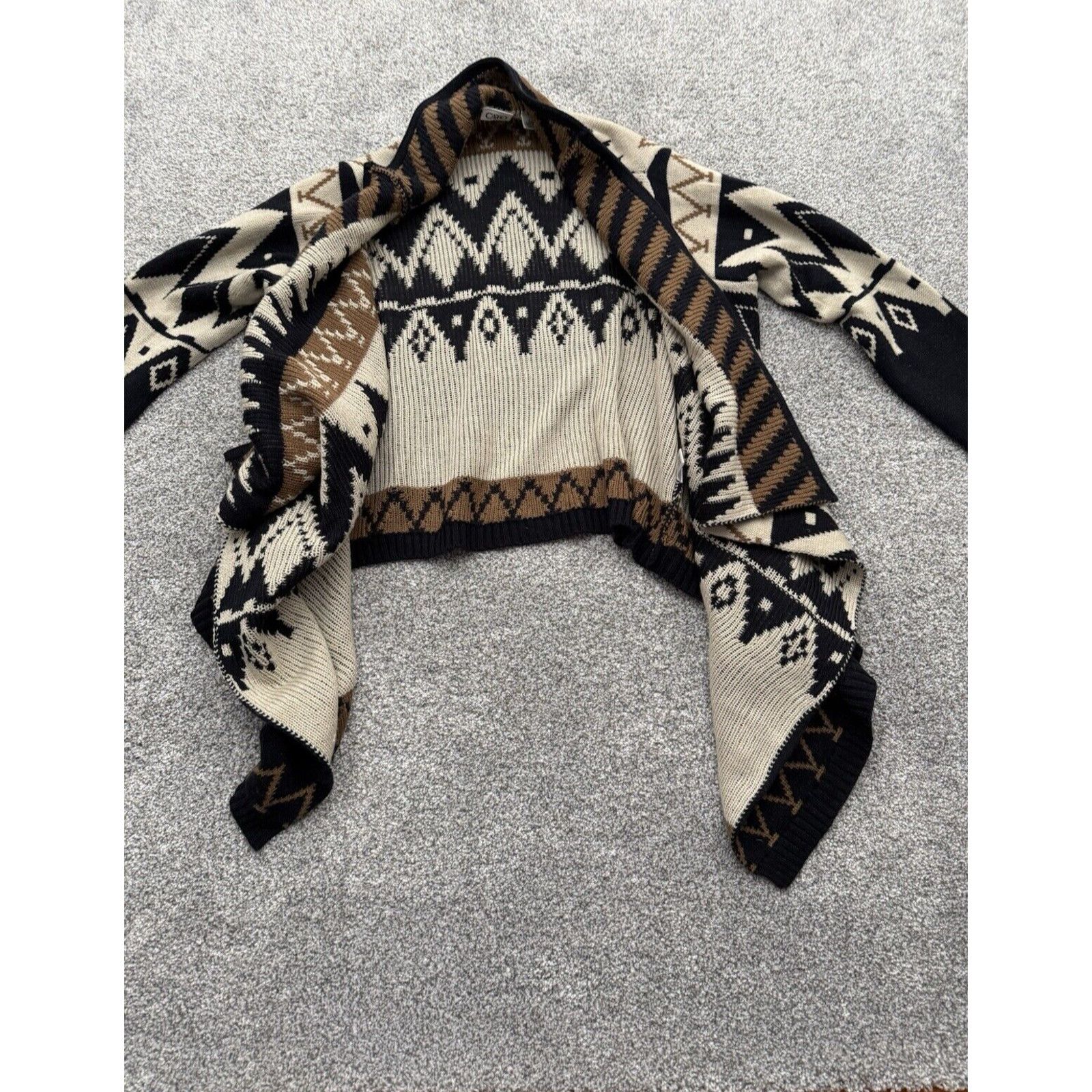 Other Aztec Waterfall Drape Cardigan Sweater M Tribal Southwestern Size M / US 6-8 / IT 42-44 - 10 Thumbnail