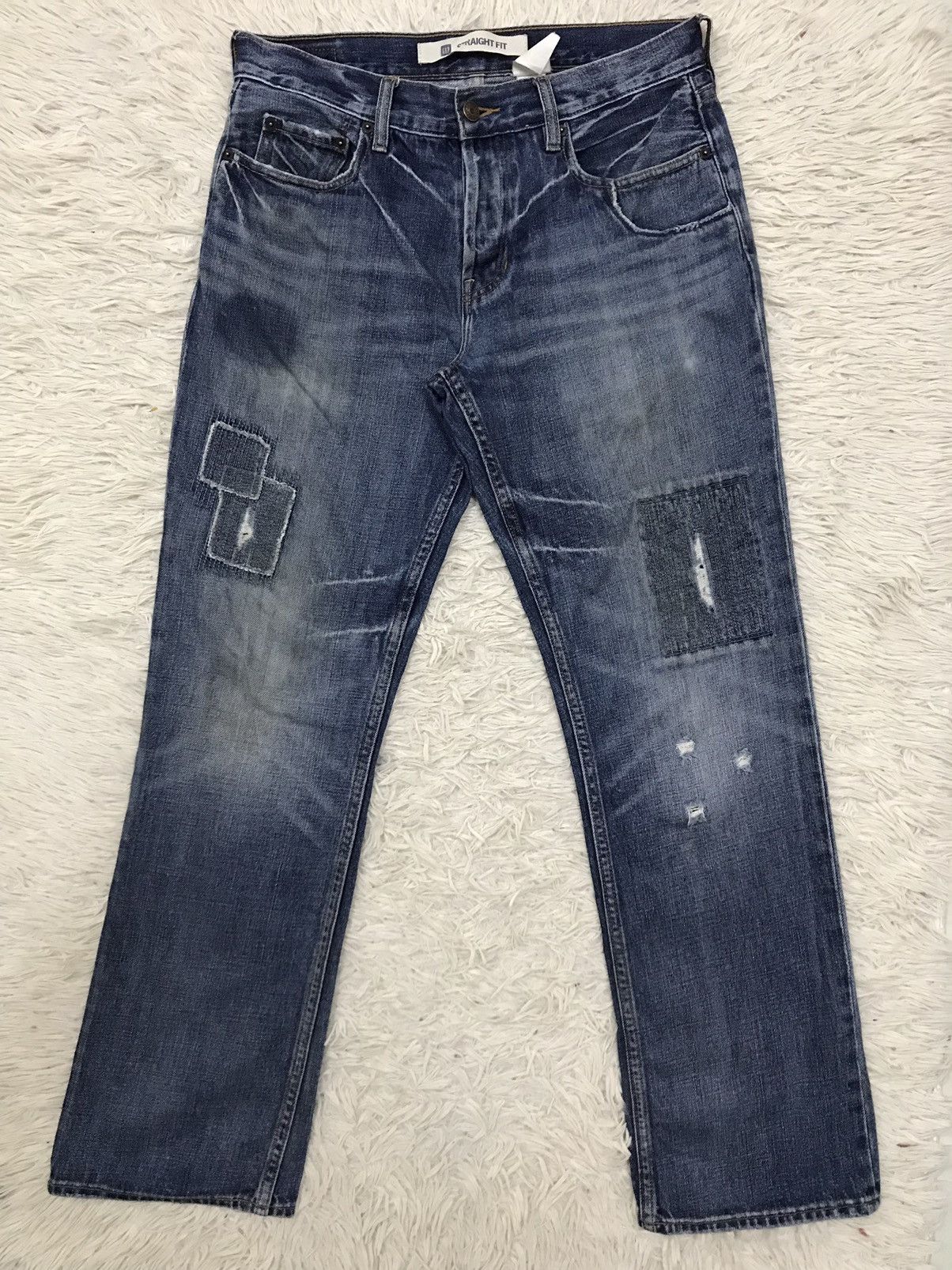 Gap Patchwork Design Straight Fit Denim Jeans