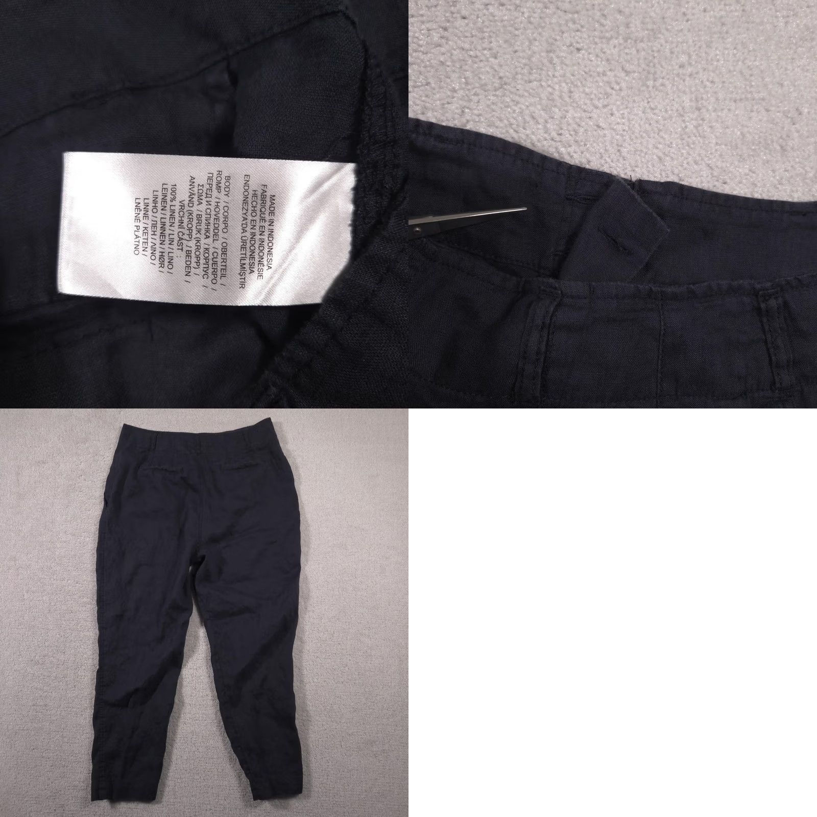 Ralph Lauren Lauren Ralph Lauren Pants Womens 10 Navy Linen High Rise Ankle Tapered Leg Size 32" / US 10 / IT 46 - 9 Thumbnail