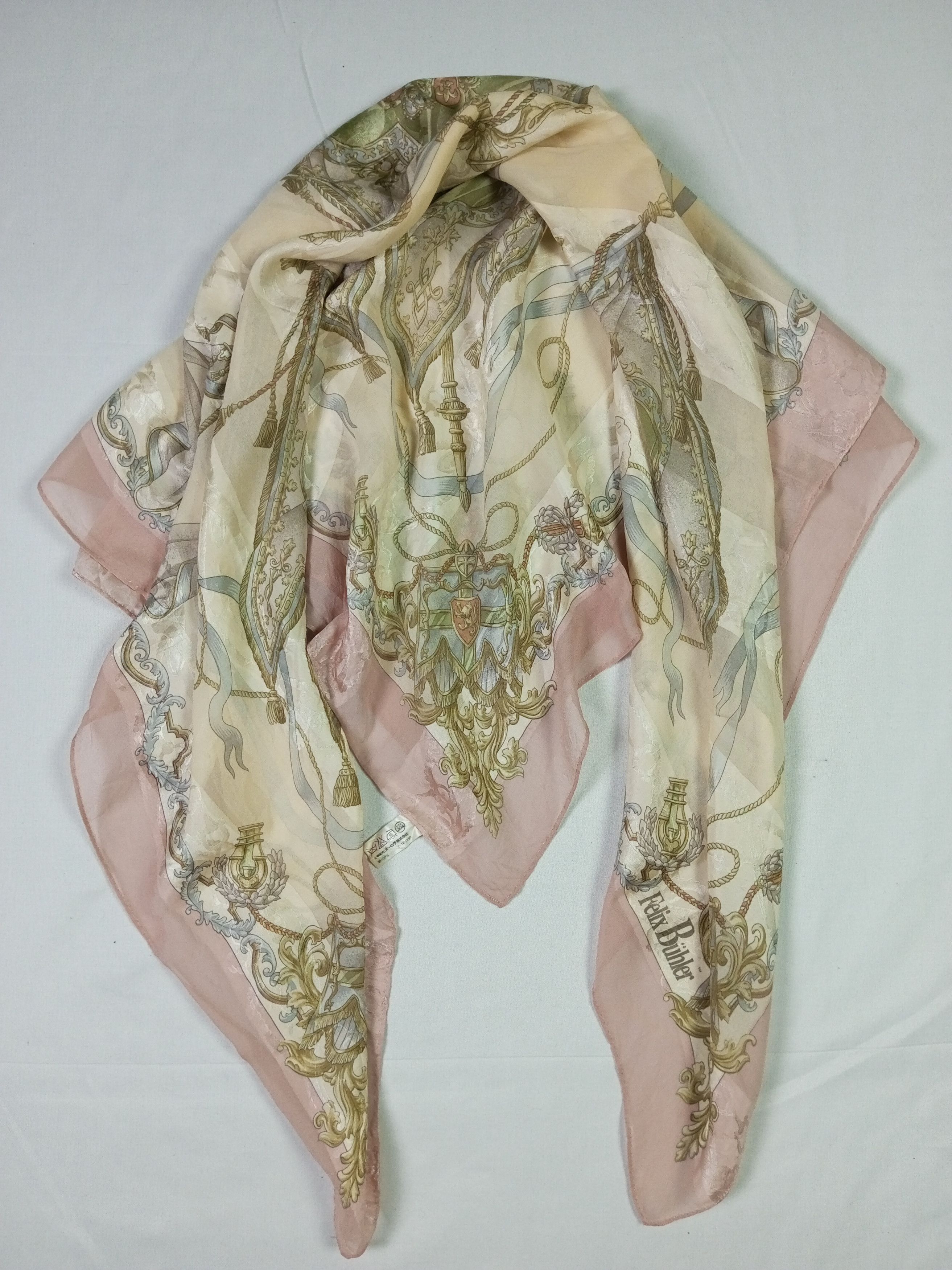Japanese Brand FB Silk Scarf Handkerchief Neckerchief Size ONE SIZE - 12 Thumbnail