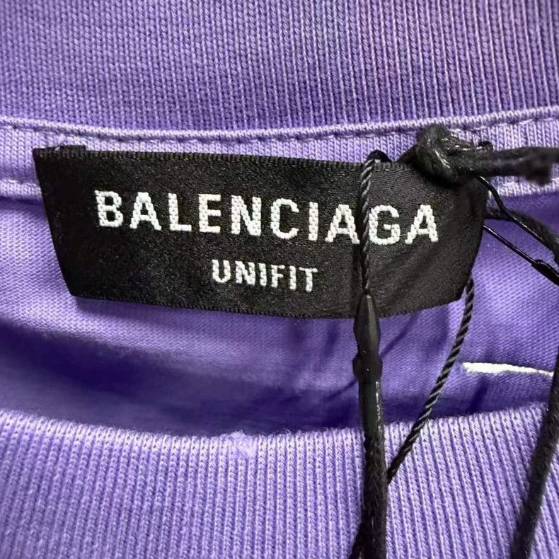 Balenciaga Balenciaga Purple Ripped Short Sleeve Size US XXS / EU 40 - 2 Thumbnail