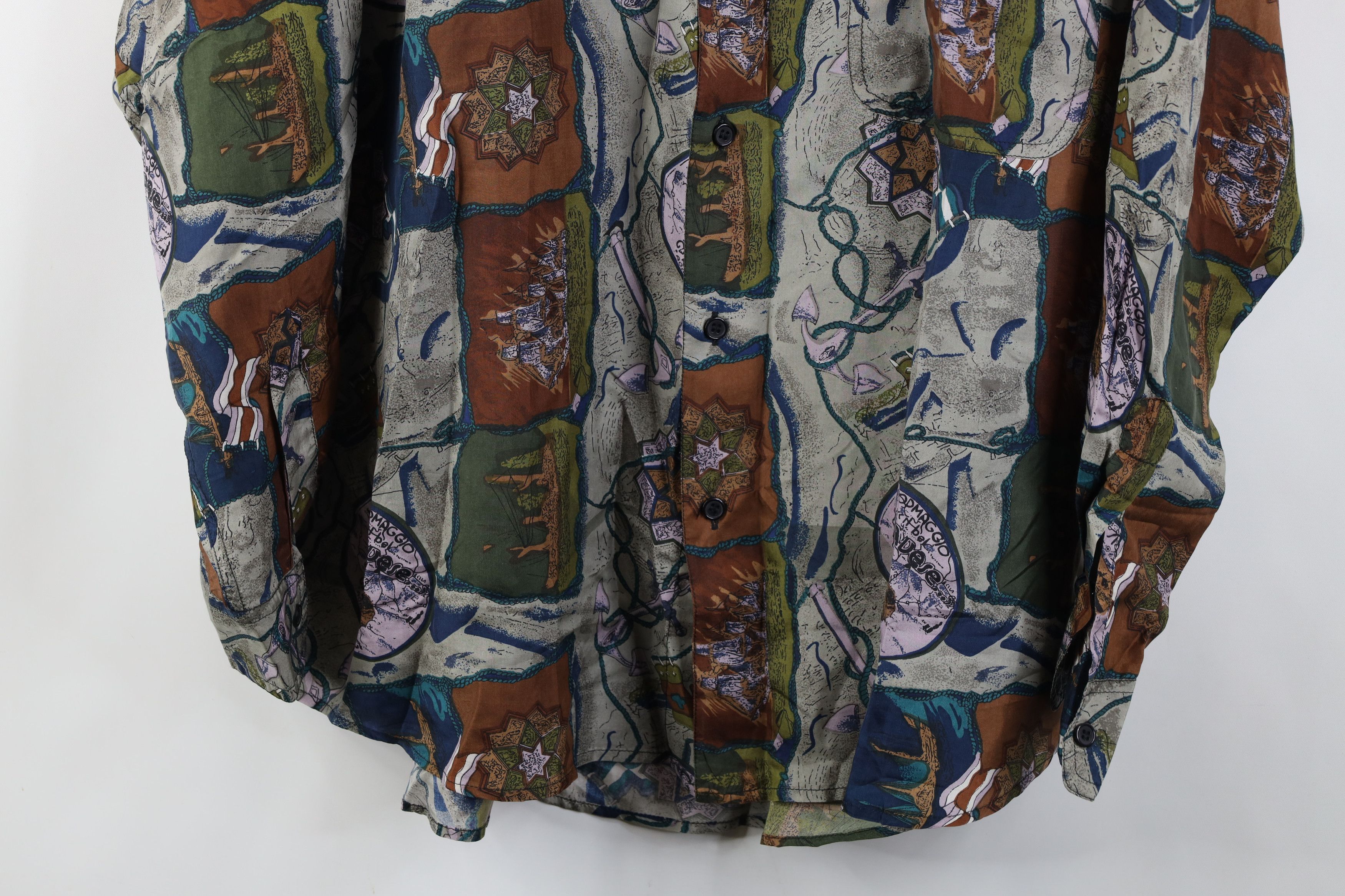 Vintage Vintage 90s Streetwear Boat Silk Collared Button Shirt Size US M / EU 48-50 / 2 - 3 Thumbnail