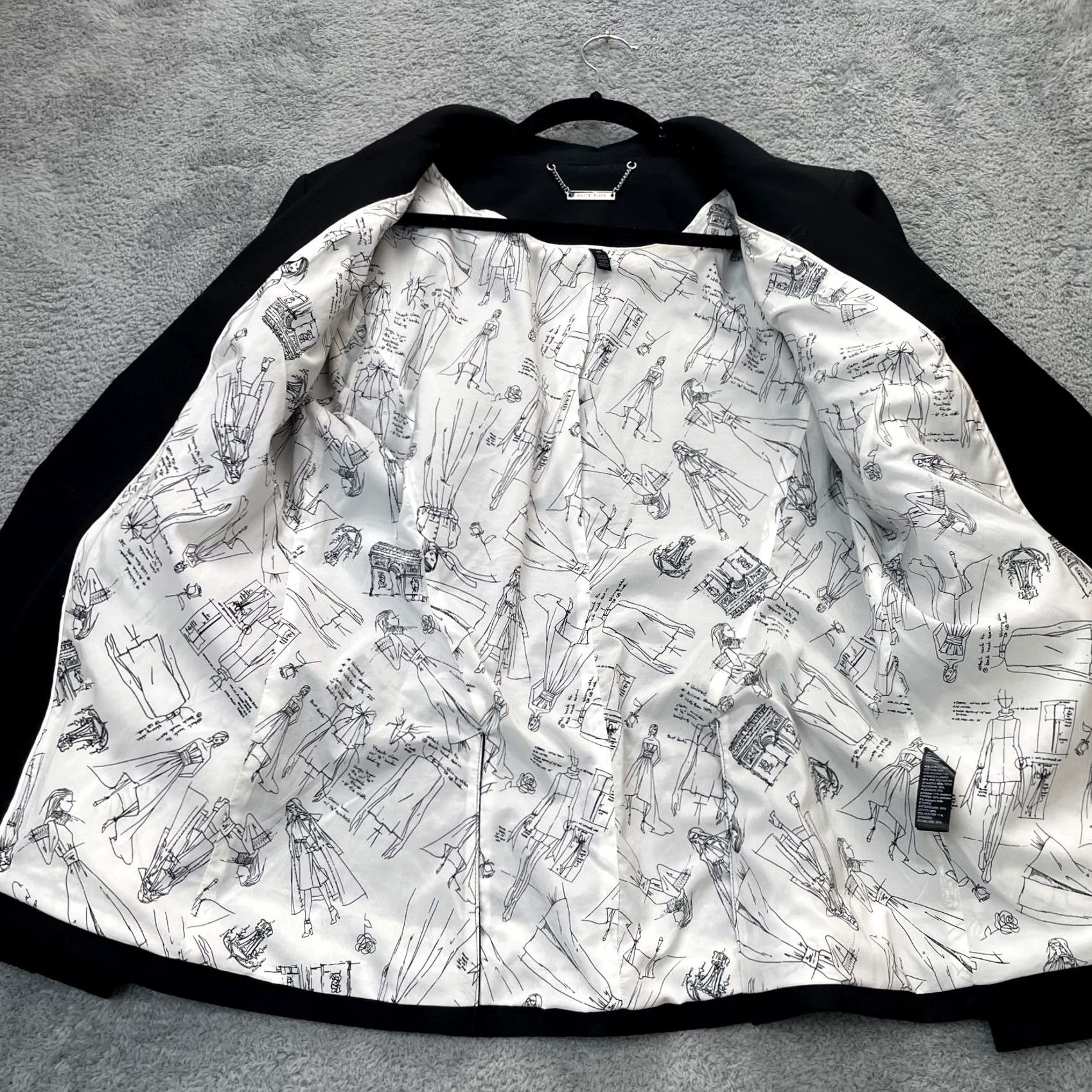 White House Black Market White House Black Market Womens 16 Black Editor Blazer Coat Comfort Lined Size XXL / US 16-18 / IT 52-54 - 3 Thumbnail