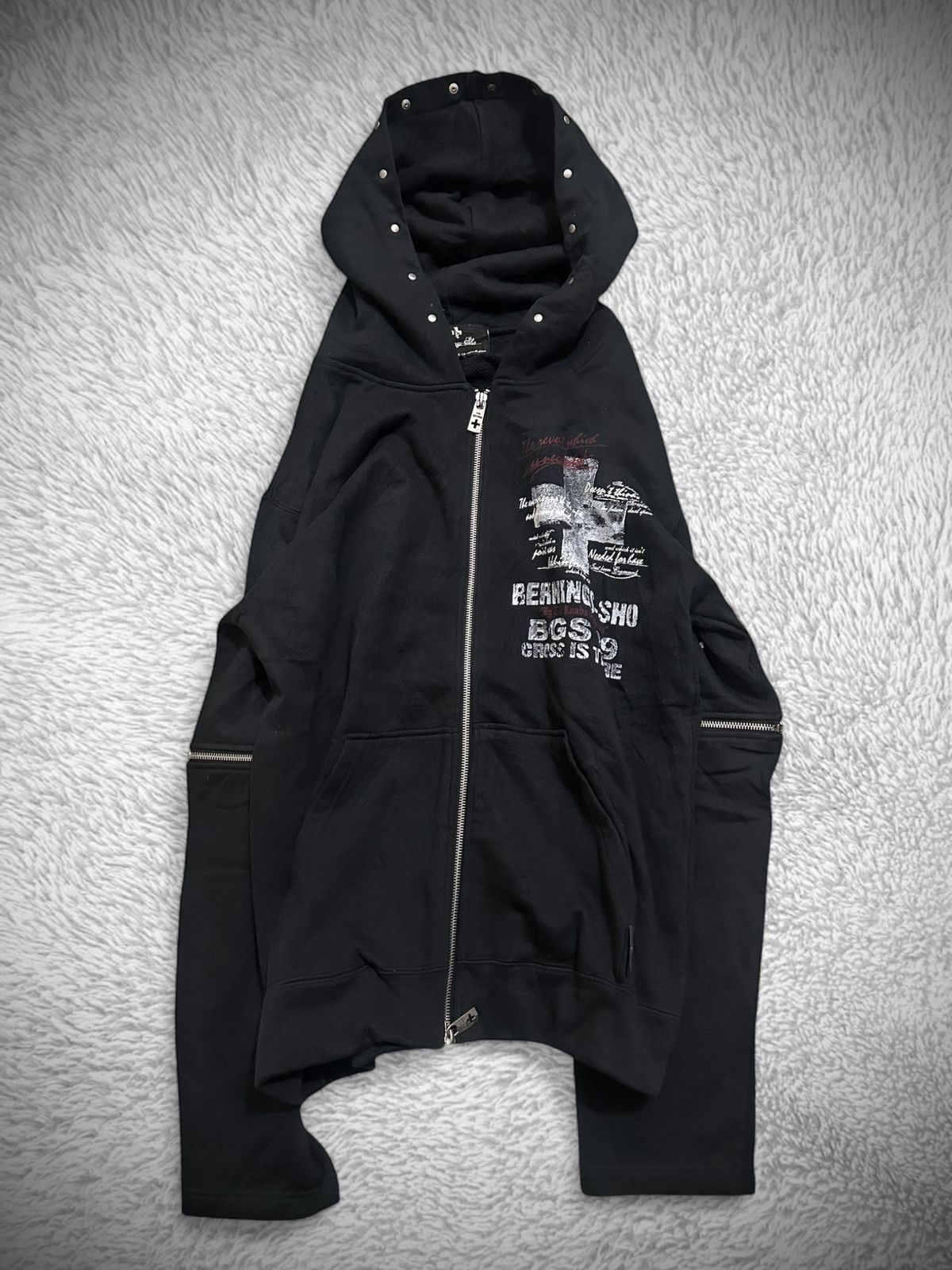 Japanese Brand L.G.B Style Goth Zip Hoodie Detachable Sleeve Japan Archive Size US L / EU 52-54 / 3 - 2 Thumbnail