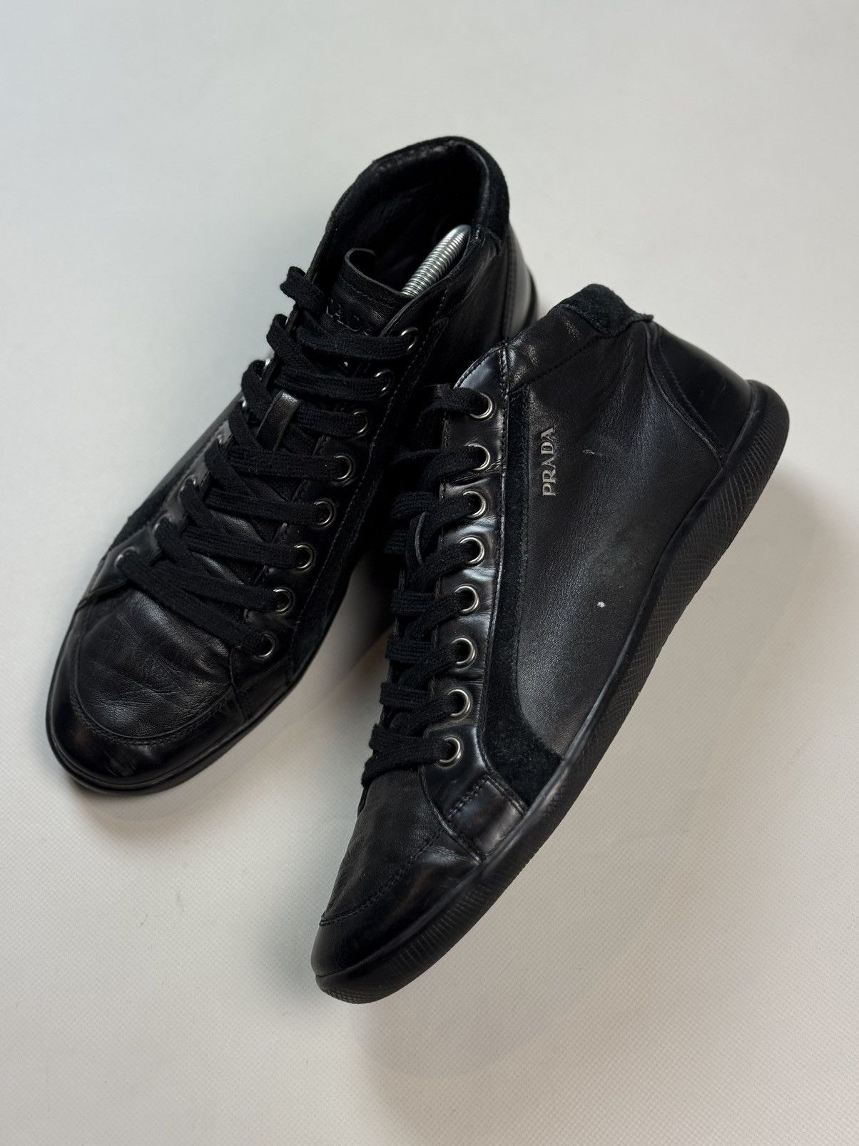 Prada Prada Men’s Leather Casual Mid Lace Up Sneakers Shoes Size US 10 / EU 43 - 11 Thumbnail