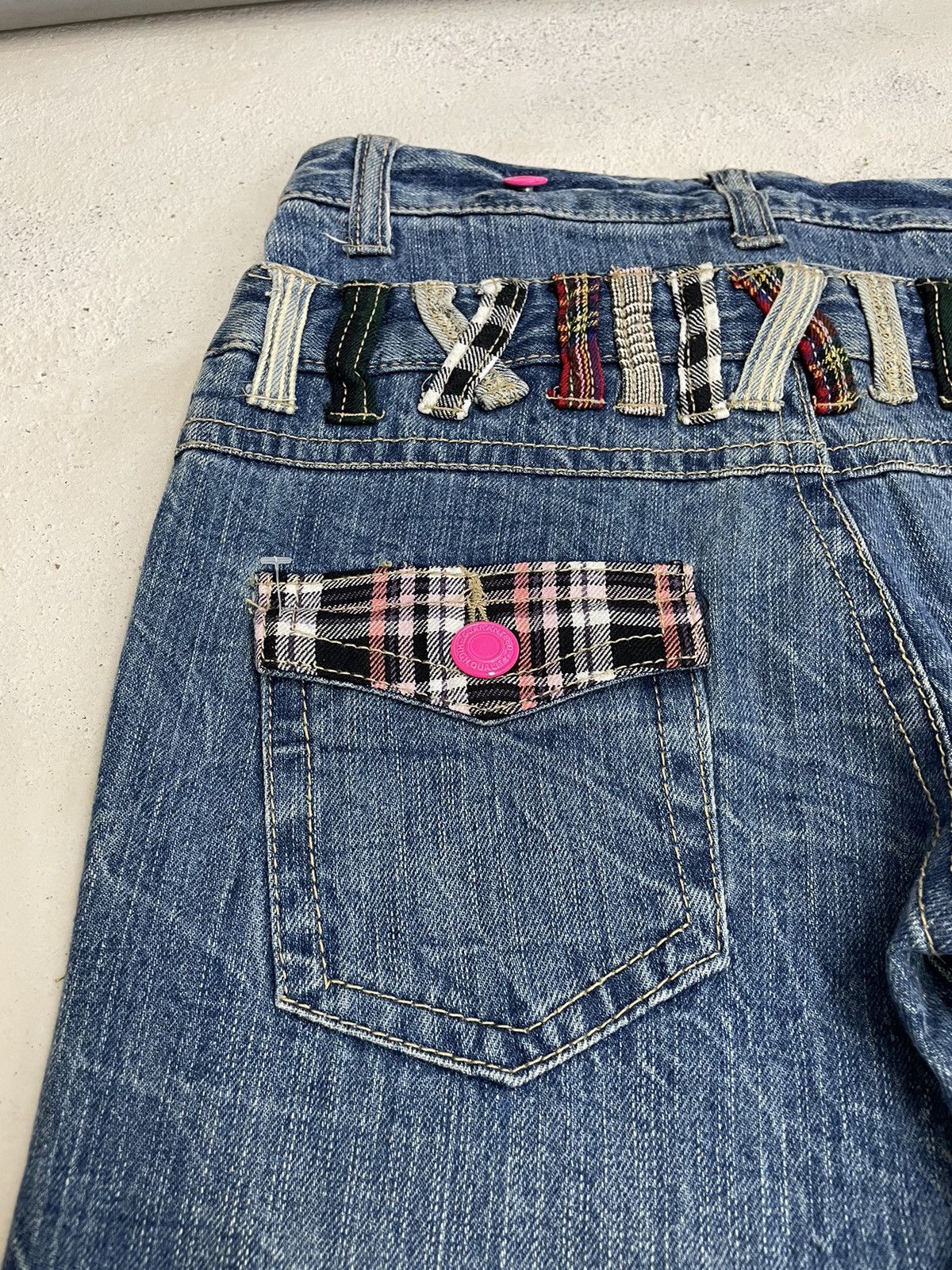Hidden Double Waist Flying Thrive Patch Tartan Junya Style