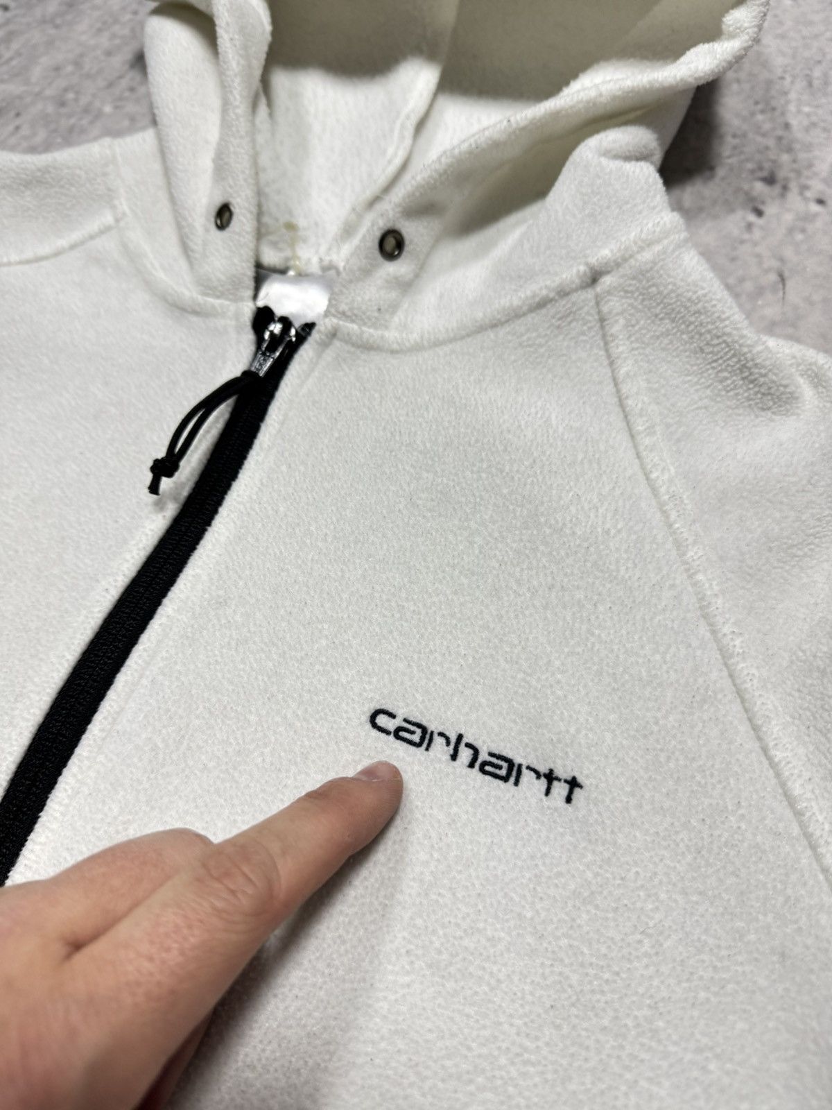 Carhartt × Vintage Carhartt wmns zip hoodie white fleece Y2K Size M / US 6-8 / IT 42-44 - 3 Thumbnail
