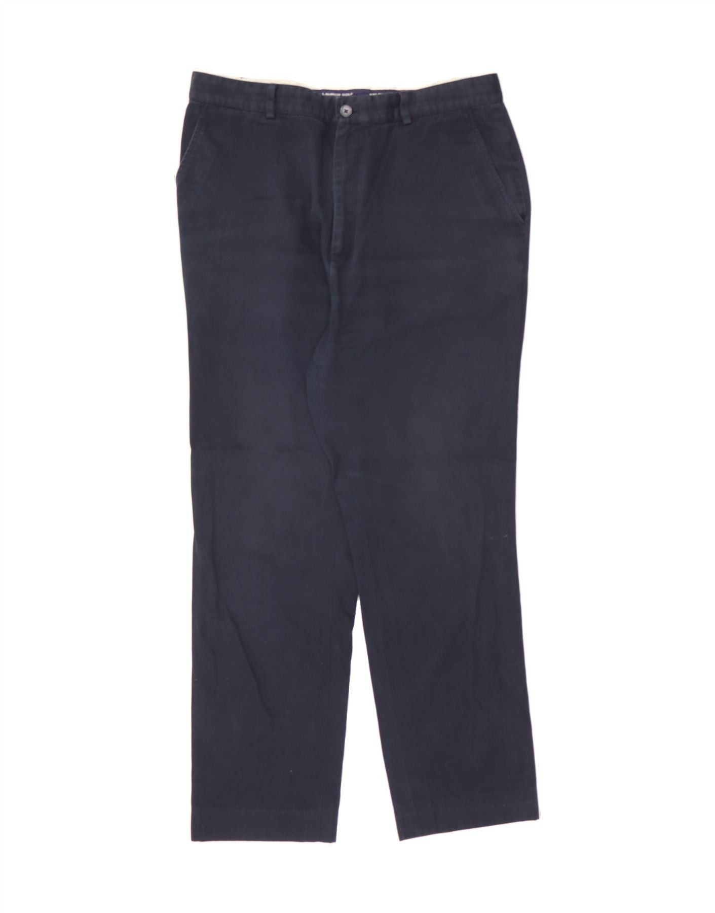 Ralph Lauren Womens Straight Chino Trousers US 12 Large W32 L27 Navy Blue Size 30" / US 8 / IT 44 - 1 Thumbnail