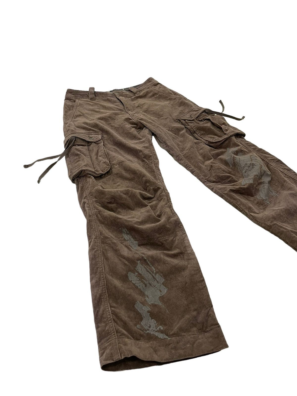 Japanese Brand Wide Cargo Sunny Cloud Corduroy Loose 6🟦8 Size US 31 - 2 Thumbnail