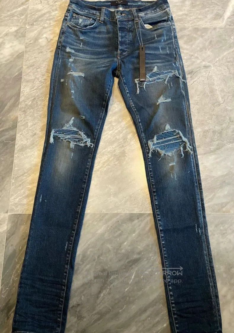 Amiri Amiri Size 32 Artistic Patchwork Blue Jeans Size US 32 / EU 48 - 1 Thumbnail