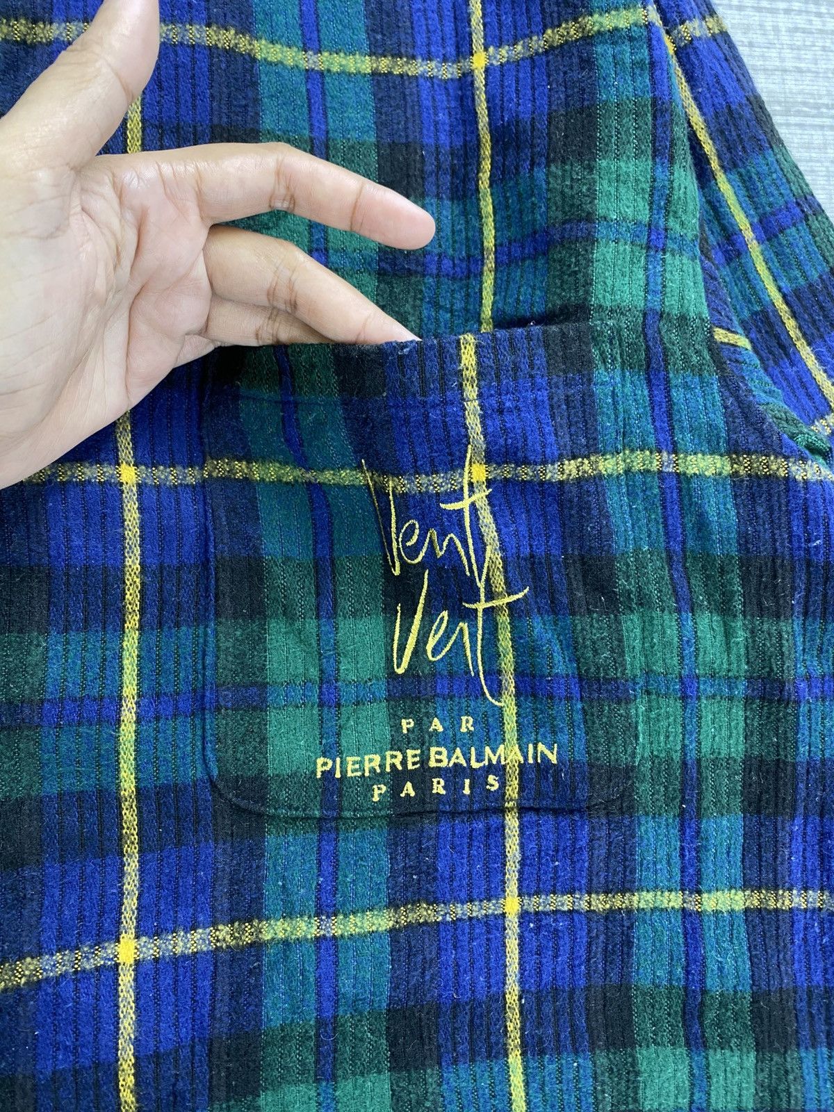 Pierre Balmain Vintage Pierre Balmain Vent Vert Paris Plaid Green Jacket Size US M / EU 48-50 / 2 - 7 Thumbnail