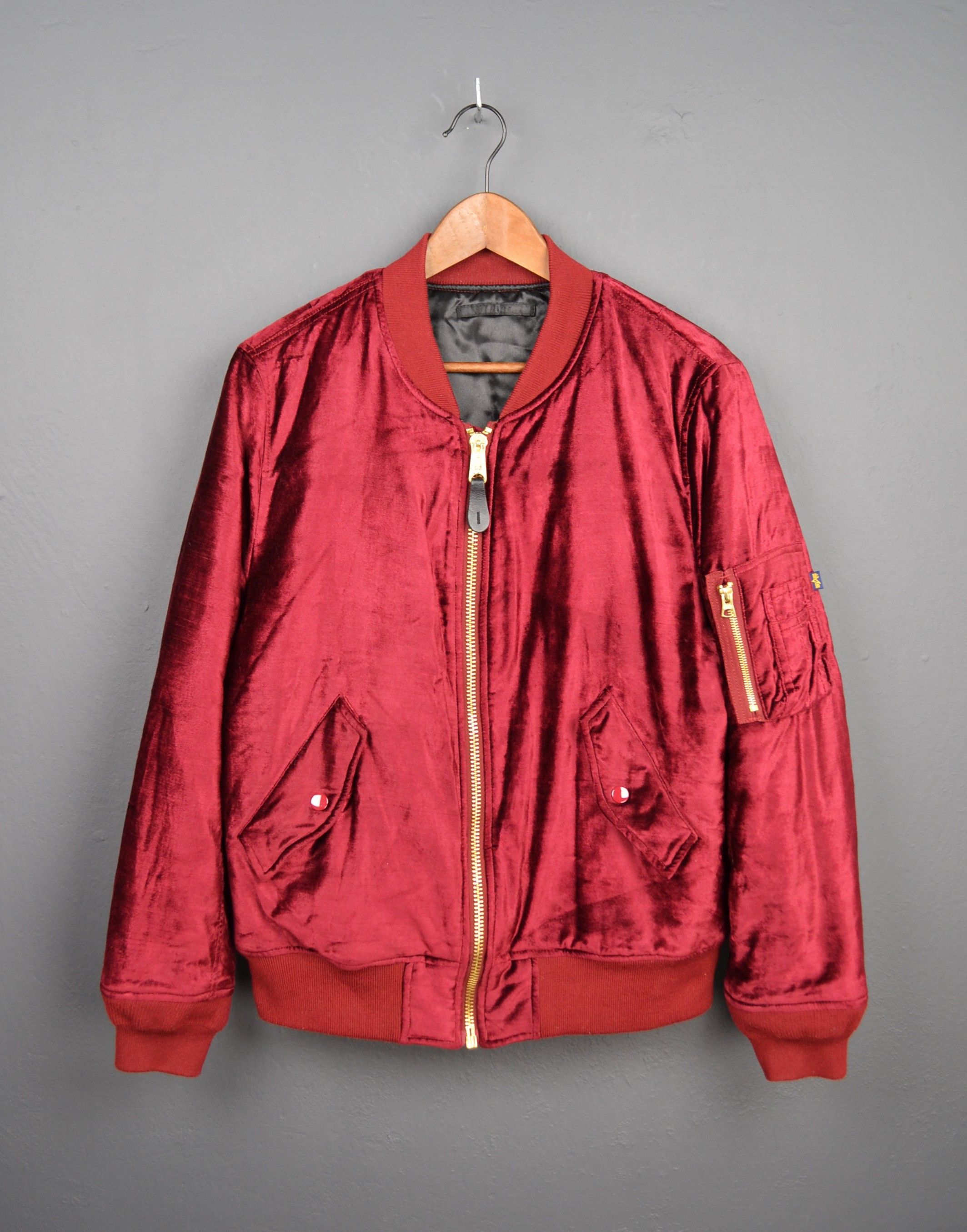 Alpha Industries Alpha Industries L Velvet Red Burgundy MA-1 Bomber Size US L / EU 52-54 / 3 - 6 Thumbnail