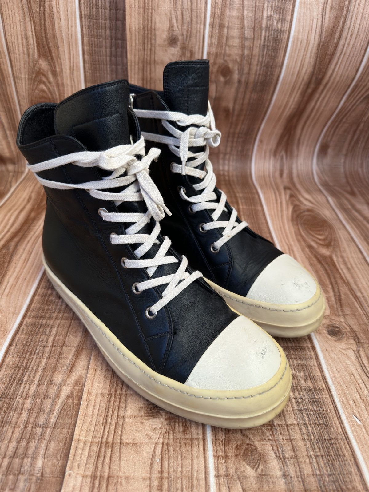 Rick Owens W16 Mainline Rick Owens Black Milk Hightop Sneaks Size US 8 / EU 41 - 2 Thumbnail