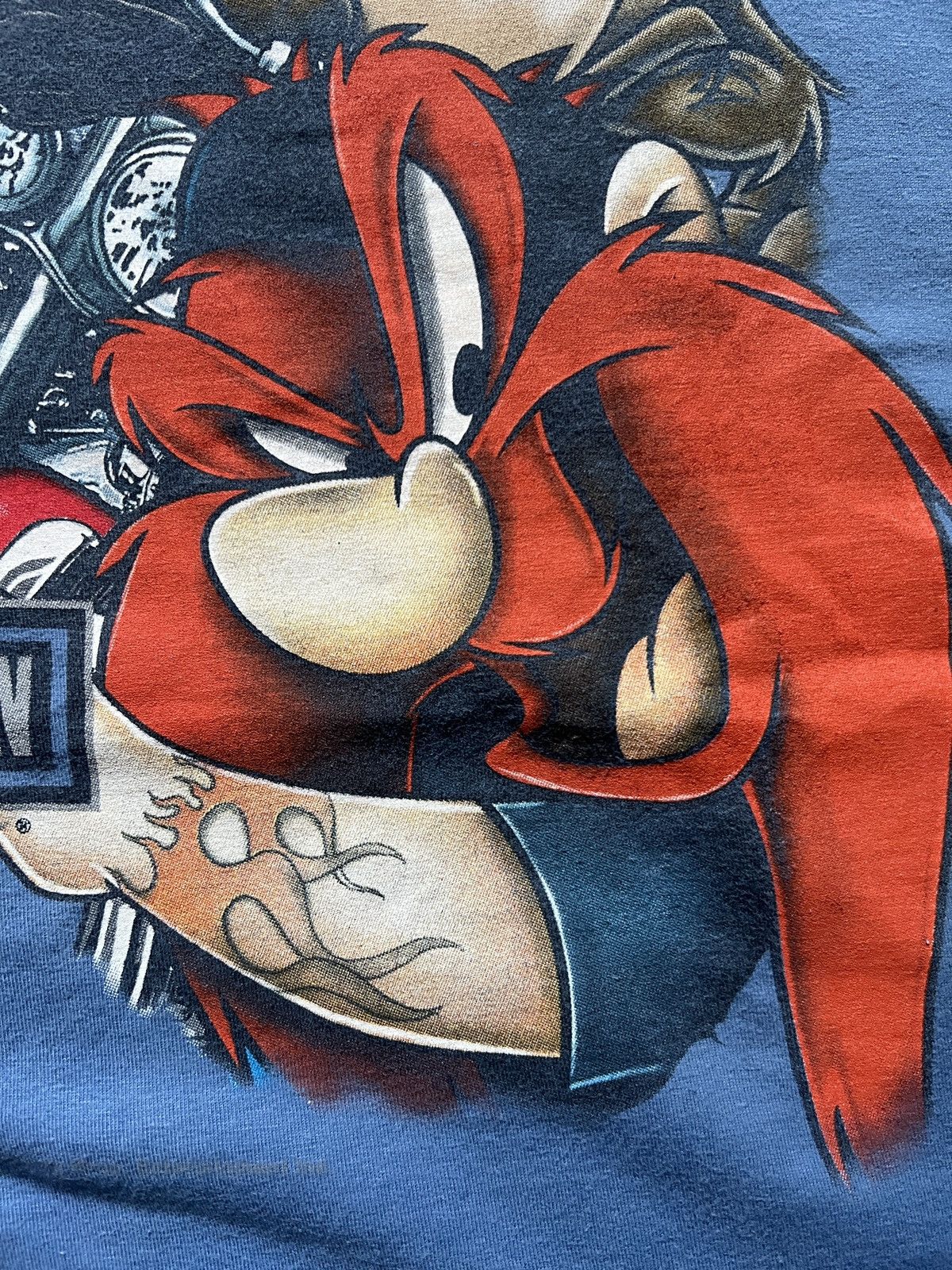 Harley Davidson Vintage Harley-Davidson x Looney Tunes T-Shirt (1990s) Blue Size US XL / EU 56 / 4 - 4 Thumbnail