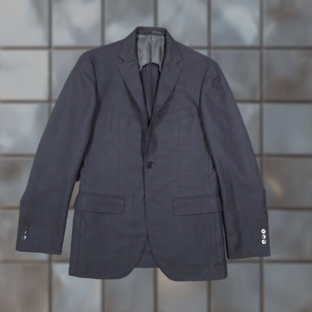 Vintage Edifice Une Proposition De L'elegance Blazer Men 44 Blue Mohair Silk Wool Blend 2-Button Notch Lapel Double-Vented Regular Fit Japan Size 44R - 1 Thumbnail