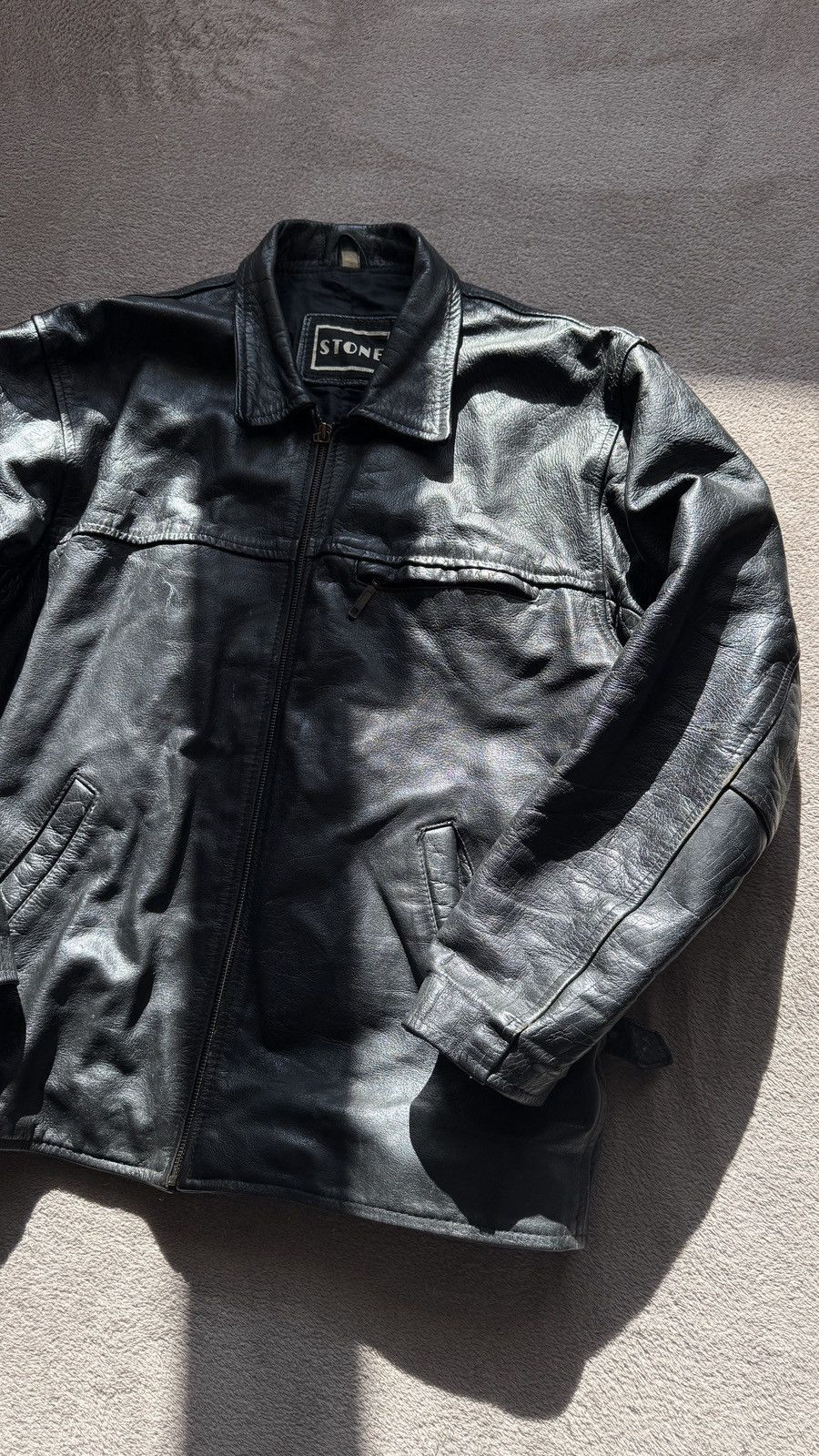 Genuine Leather Y2K Vintage Moto Biker Leather Jacket Grunge schott varsity Size US M / EU 48-50 / 2 - 3 Thumbnail