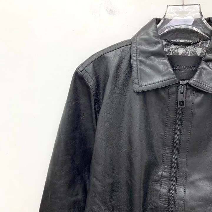 Dolce & Gabbana Dolce Gabbana Black Leather Zip Jacket Size US L / EU 52-54 / 3 - 3 Thumbnail