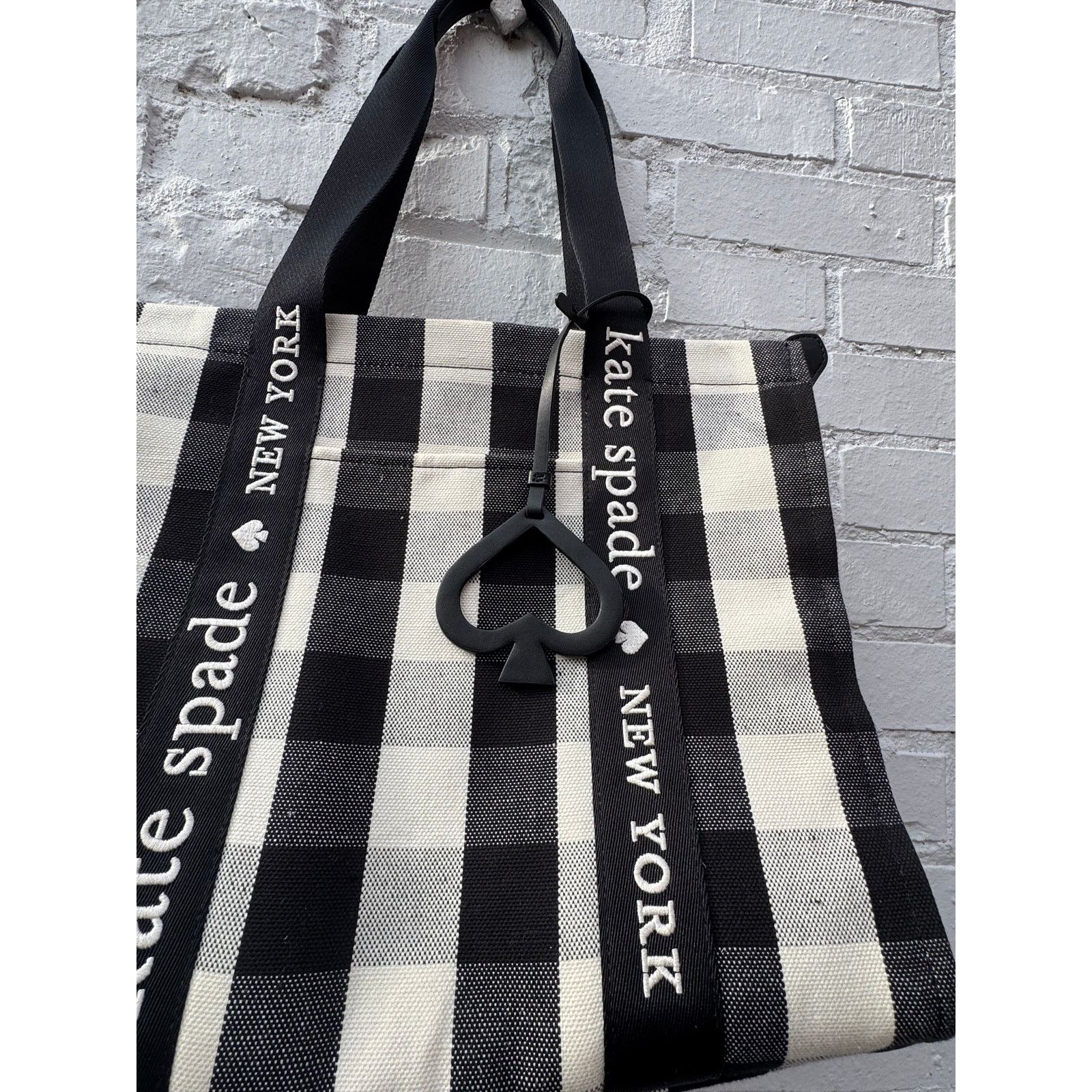 Kate Spade Kate Spade Black and White Gingham Market Bag Size ONE SIZE - 2 Thumbnail