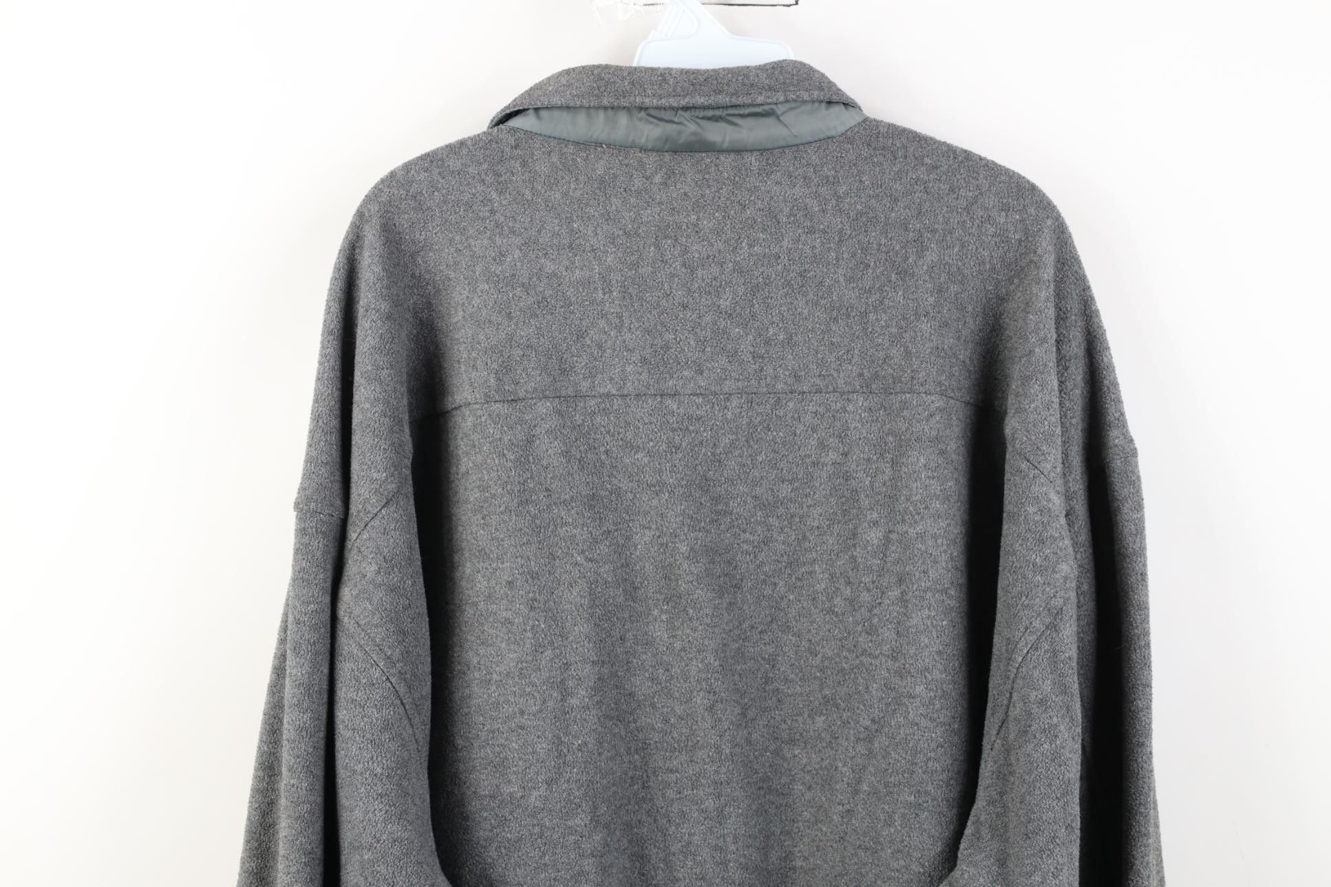 Vintage Vintage 90s Streetwear Baggy Fleece Button Shirt Jacket Gray Size US XL / EU 56 / 4 - 17 Thumbnail