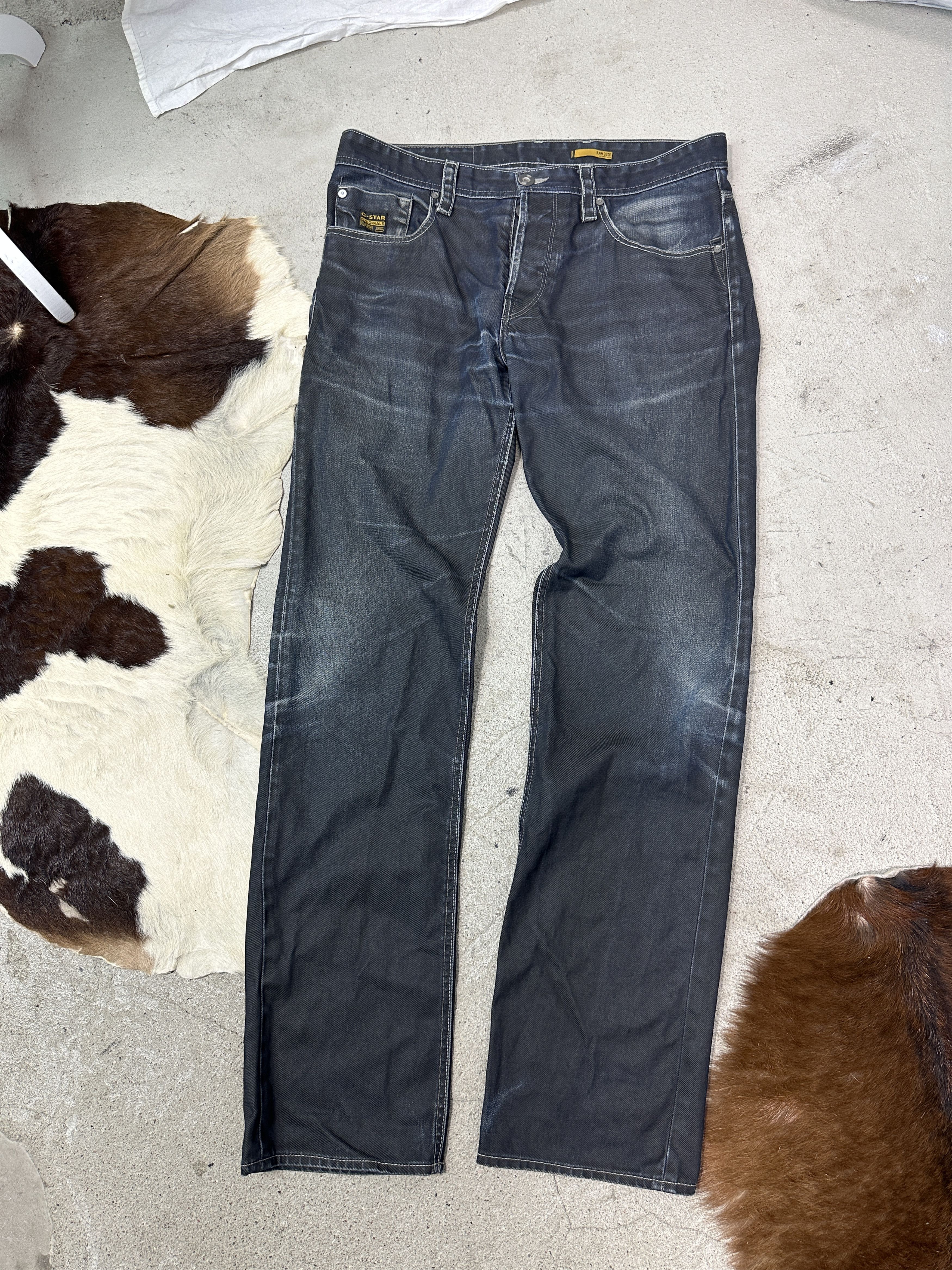 G-Star Vintage Streetwear Denim Waxed G-Star Jeans Y2K Size US 33 - 2 Thumbnail
