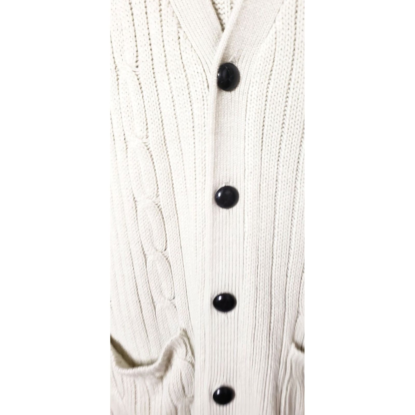 Blair John Blair Men's L Chain Knit Sweater Vest Leather Like Buttons Ivory Size US L / EU 52-54 / 3 - 2 Thumbnail