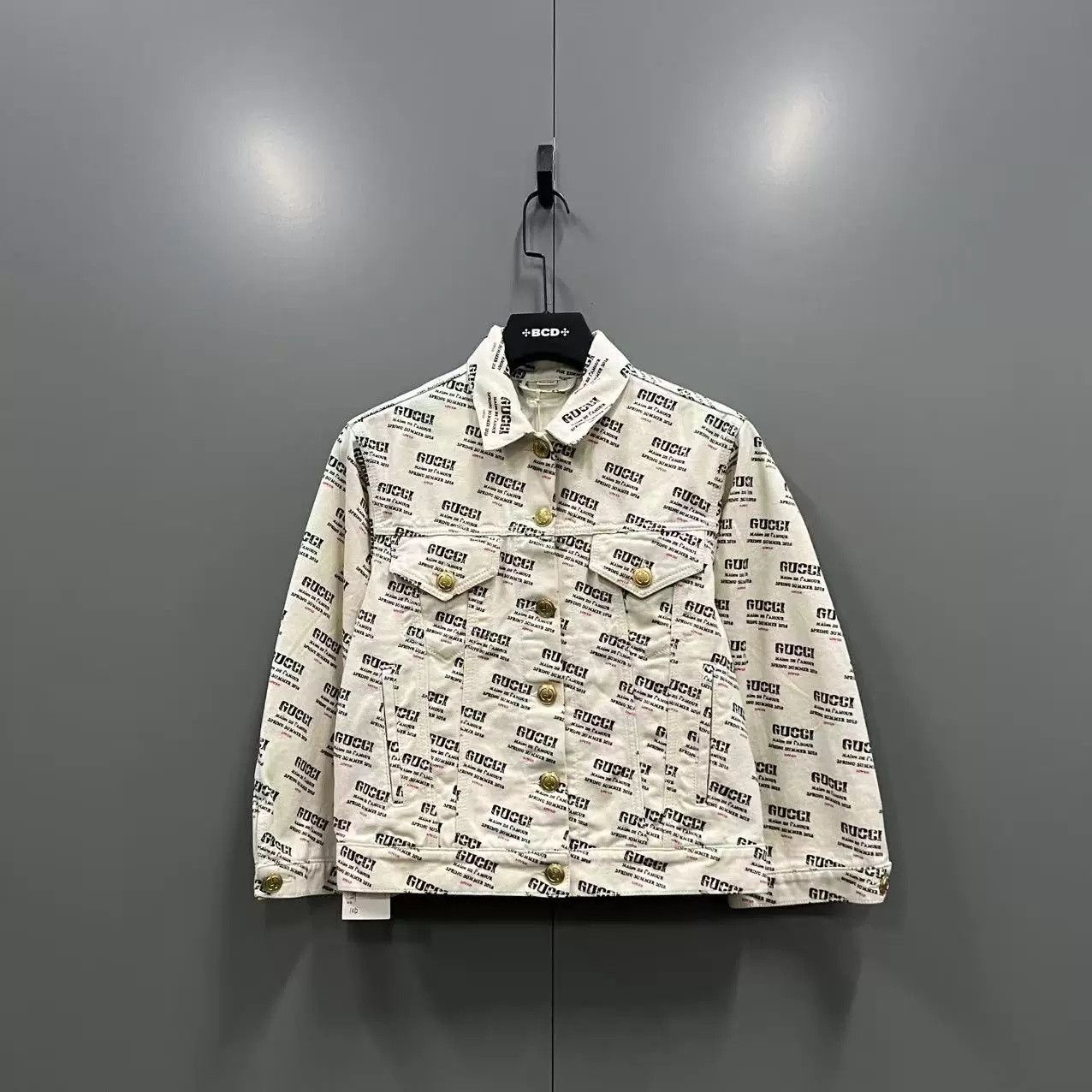 Gucci Gucci All-over Logo Denim Jacket Size US XXS / EU 40 - 1 Thumbnail