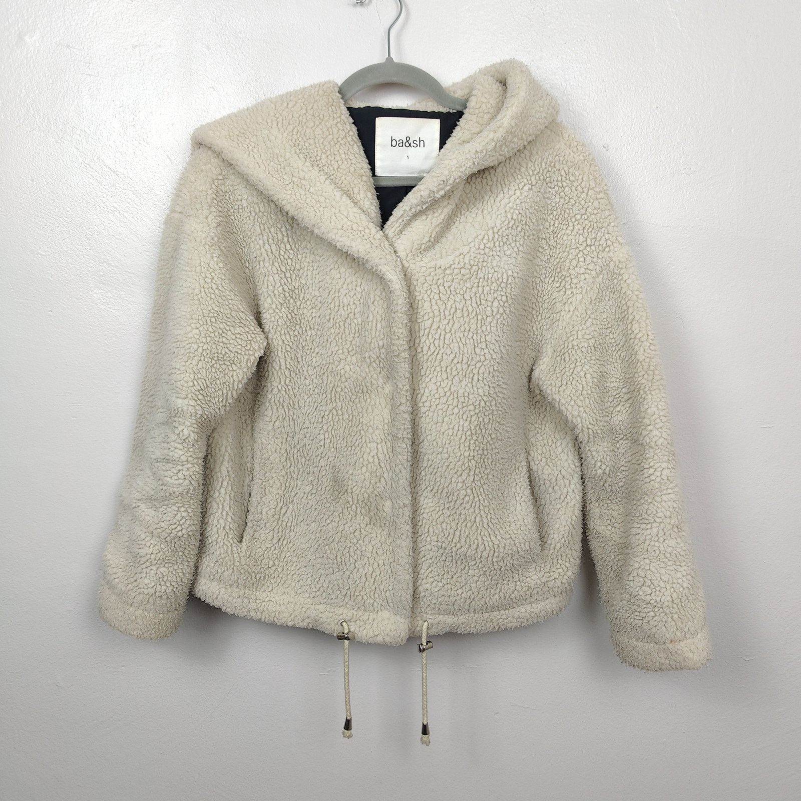 ba&sh ba&sh Sherpa Jacket Womens 1 Small Jojo Lady Coat Beige Size S / US 4 / IT 40 - 1 Thumbnail