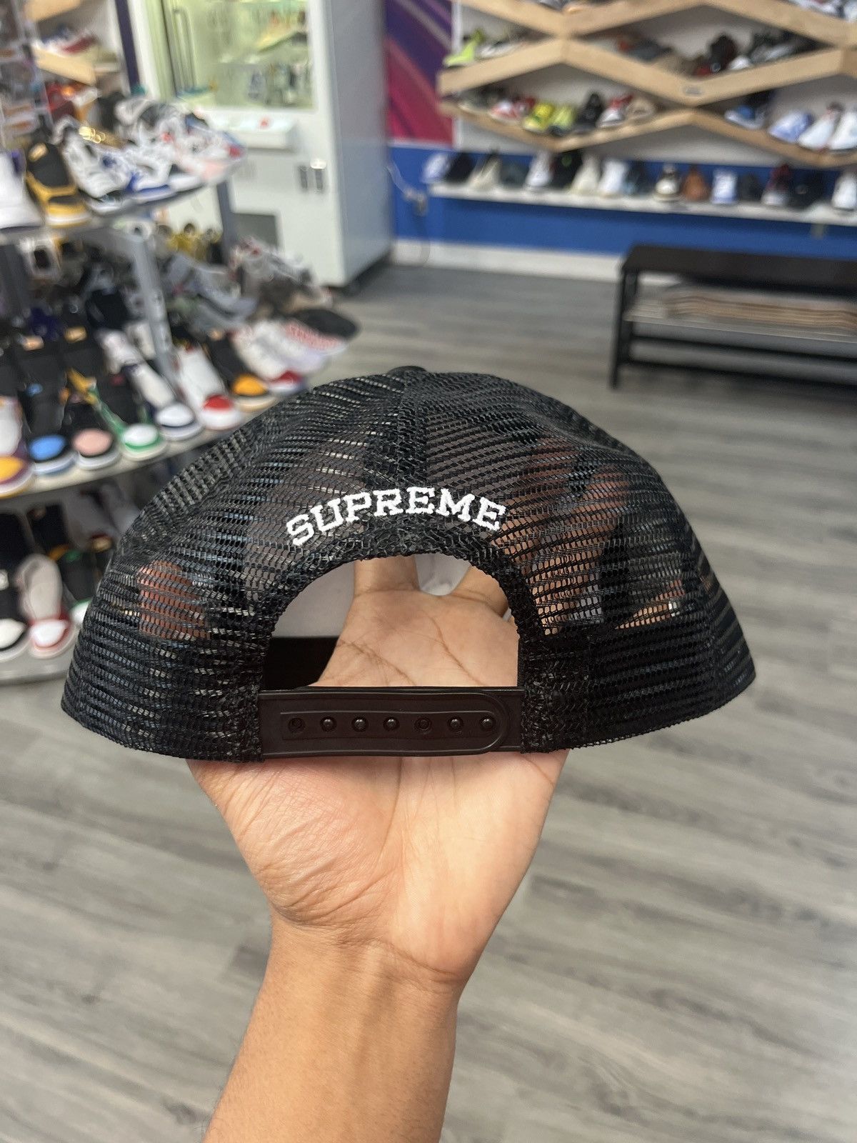 Supreme Supreme Pin Up Mesh Back 5-Panel Trucker Hat Black FW23 | Grailed