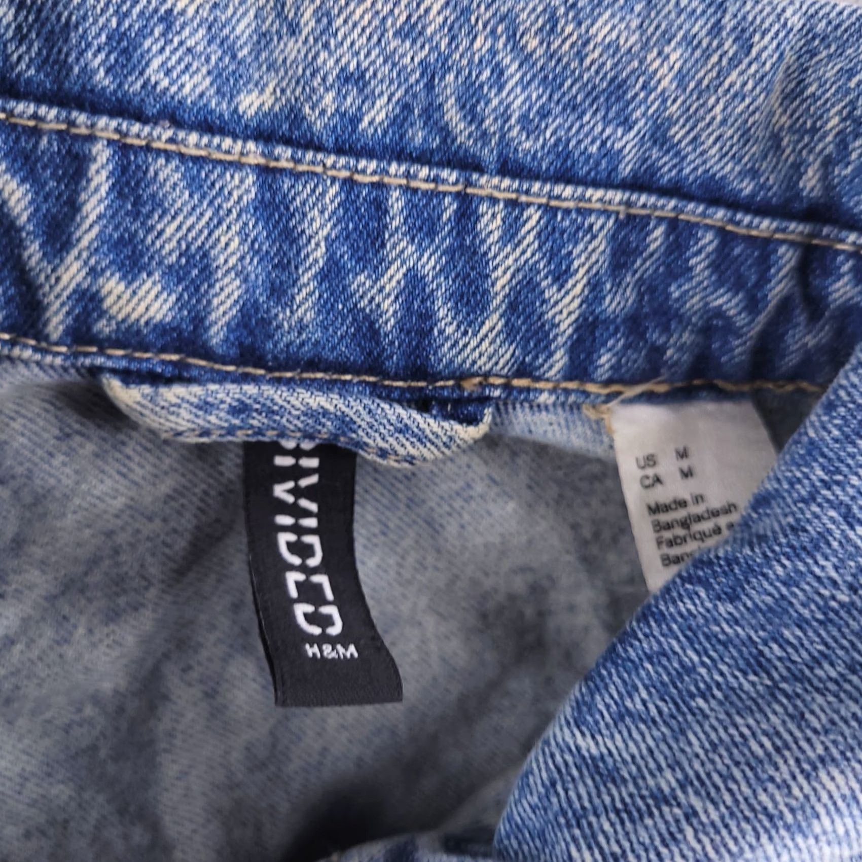 H&M H&M Jacket Mens M Denim Bomber Blue Cotton Baggy Relaxed Fit Size US M / EU 48-50 / 2 - 6 Thumbnail