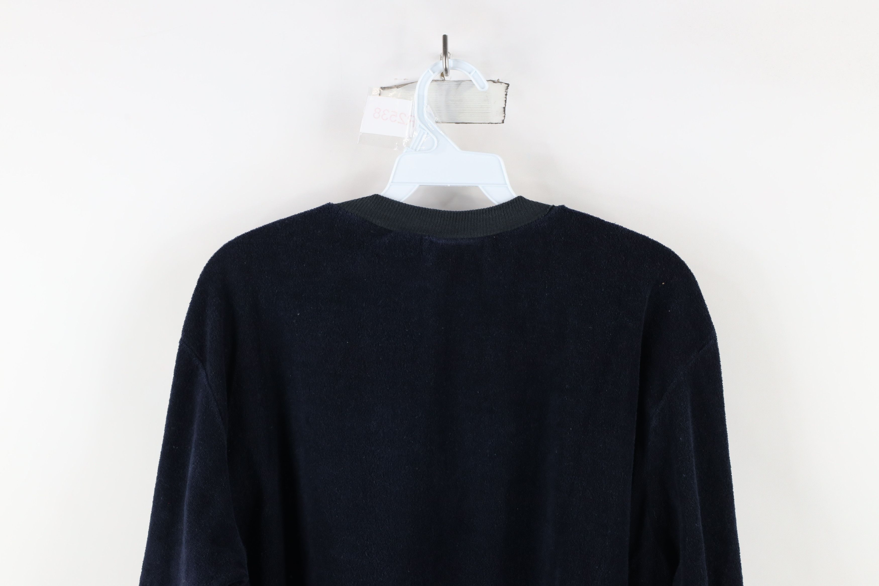 Vintage Vintage 70s Streetwear Terry Cloth V-Neck Sweater Navy USA Size US XL / EU 56 / 4 - 8 Thumbnail