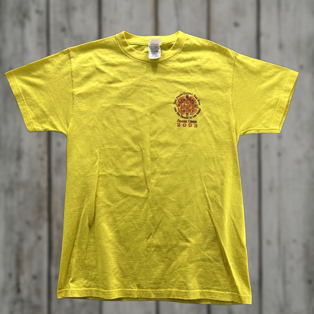 Fruit Of The Loom VINTAGE Adams Ohana Shirt Mens M Yellow Graphic Print 2003 Hawaiian Tee 2000s Crew Neck T-Shirt Size US M / EU 48-50 / 2 - 1 Thumbnail