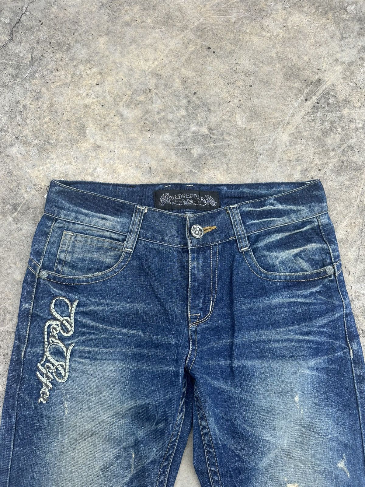 If Six Was Nine 2000s Red Pepper Whisker Jean Size US 33 - 7 Thumbnail