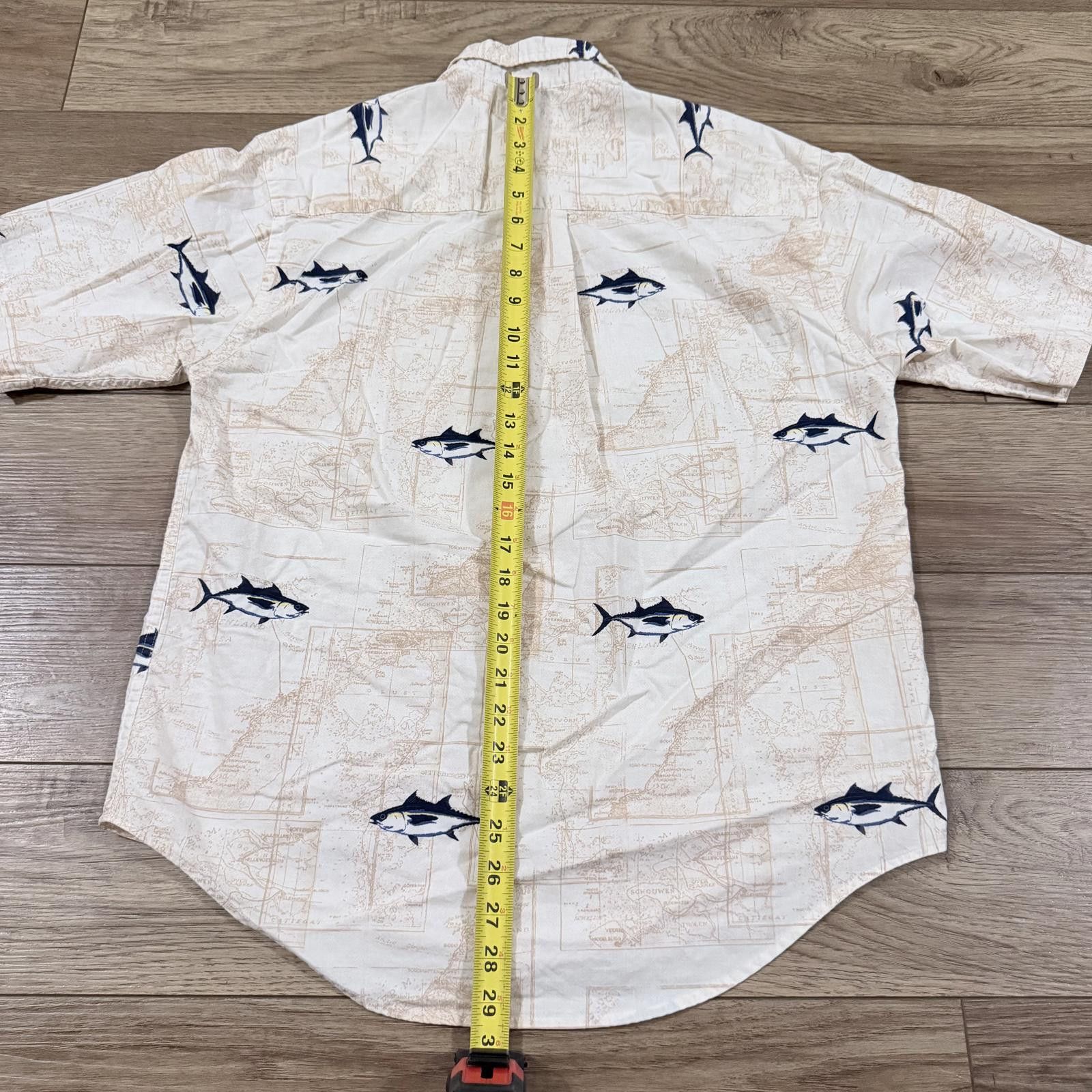Puritan Vintage 90s Puritan Art Fish Map Button Up All Over Print Size US M / EU 48-50 / 2 - 8 Thumbnail