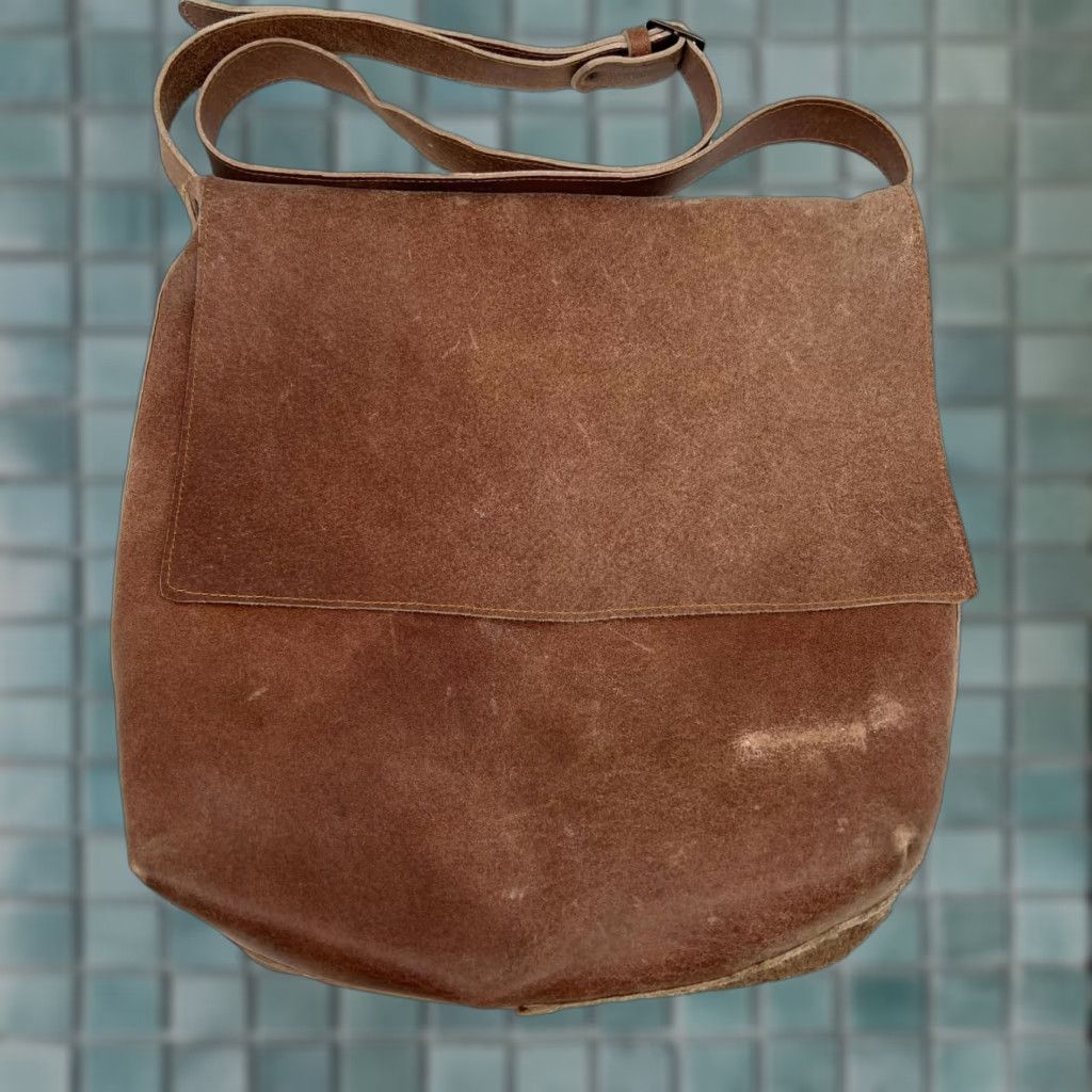 Vintage VINTAGE MAY-KO Leather Crossbody Bag Unisex Adults Medium Brown 14x14 Bohemian Designer Travel Casual Size ONE SIZE - 1 Thumbnail