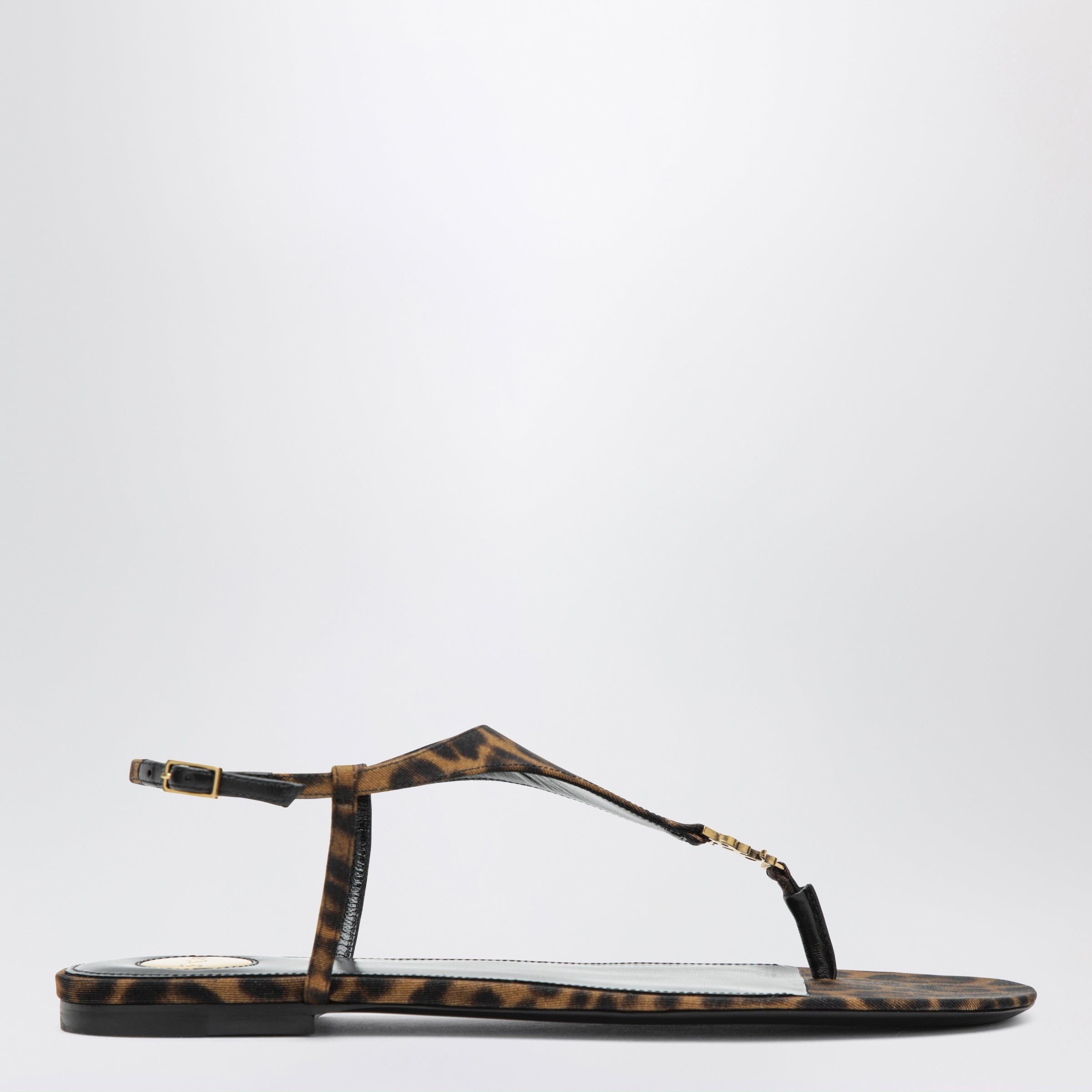 Saint Laurent Paris Saint Laurent Cassandre Sandals In Leopard-Print Grosgrain Size US 9 / IT 39 - 1 Thumbnail
