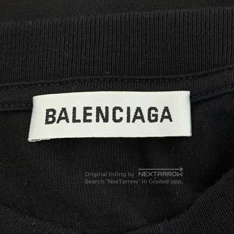 Balenciaga Balenciaga Black Logo Letter Printed Cotton Crew Neck Shor Size US XS / EU 42 / 0 - 6 Thumbnail