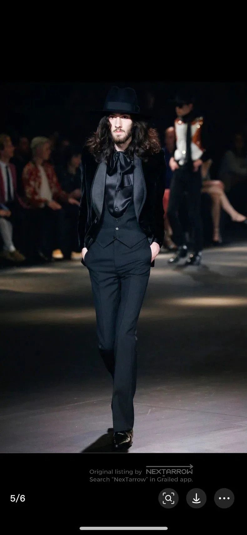 Hedi Slimane Saint Laurent 2016 FW Black Velvet Blazer Size US XL / EU 56 / 4 - 7 Thumbnail