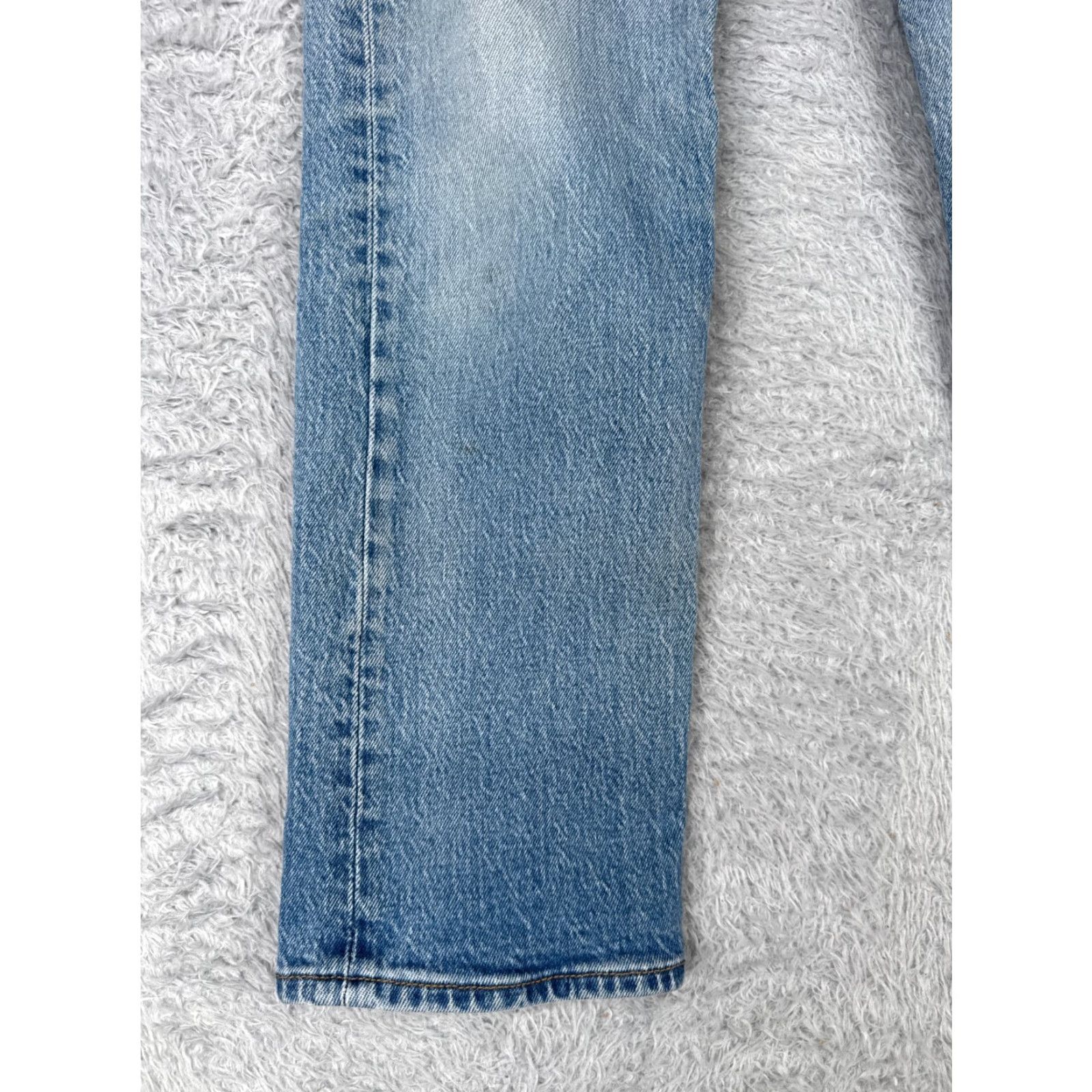 Levi's Levi's Wedgie Fit Vintage Women's Straight Jeans 25 Blue Denim Mid Rise Stretch Distressed 26x27 Size 42" / US 20 - 6 Thumbnail