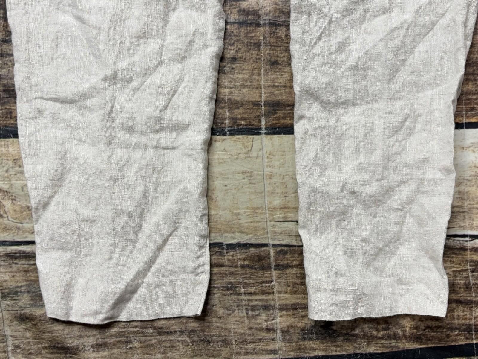 Zara Zara Linen Pants Women's Large Straight Leg Beige Preppy Size 36" / US 14 / IT 50 - 9 Thumbnail