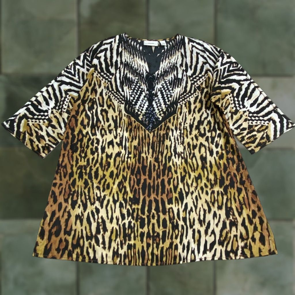 Vintage Womens Cheetah Animal Print Top Small Extra Large XL Size M / US 6-8 / IT 42-44 - 1 Thumbnail