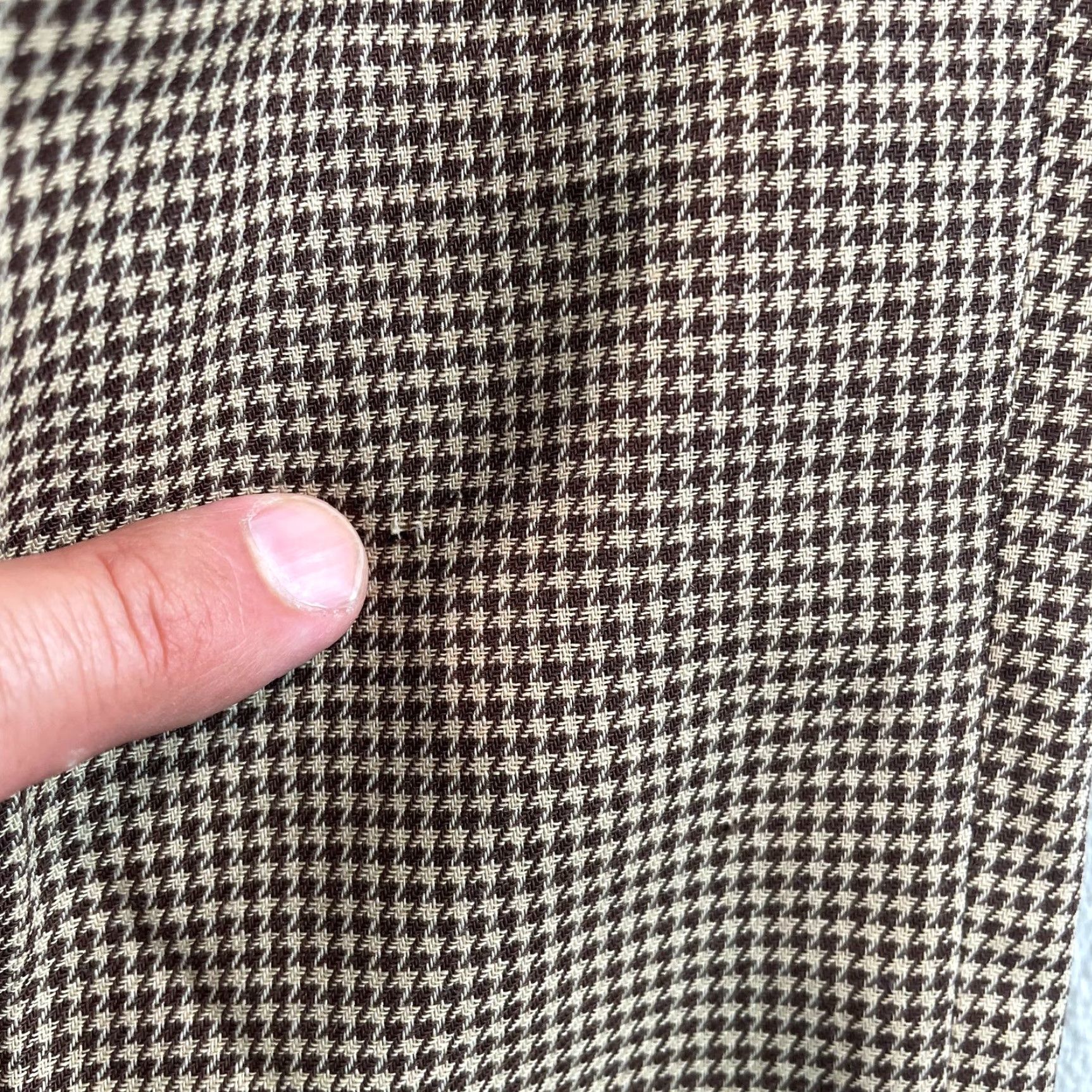 Polo Ralph Lauren VINTAGE Polo Ralph Lauren Dress Pants Men's 36x33 Brown Wool Mohair Houndstooth Pleated Cuffed With Suspender Buttons Size US M / EU 48-50 / 2 - 4 Thumbnail