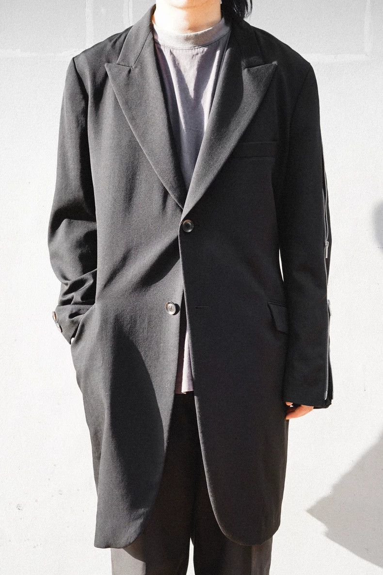 Yohji Yamamoto Yohji Yamamoto Yohji Yamamoto Black Long Coat with Zipper Size US M / EU 48-50 / 2 - 3 Thumbnail