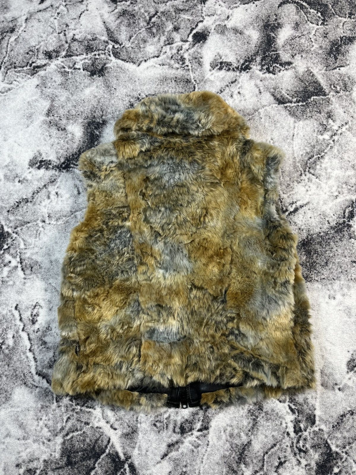 Armani Armani Jeans Faux Fur Vest – Brown Multi – Zip Up – AJ Logo Size M / US 6-8 / IT 42-44 - 13 Thumbnail