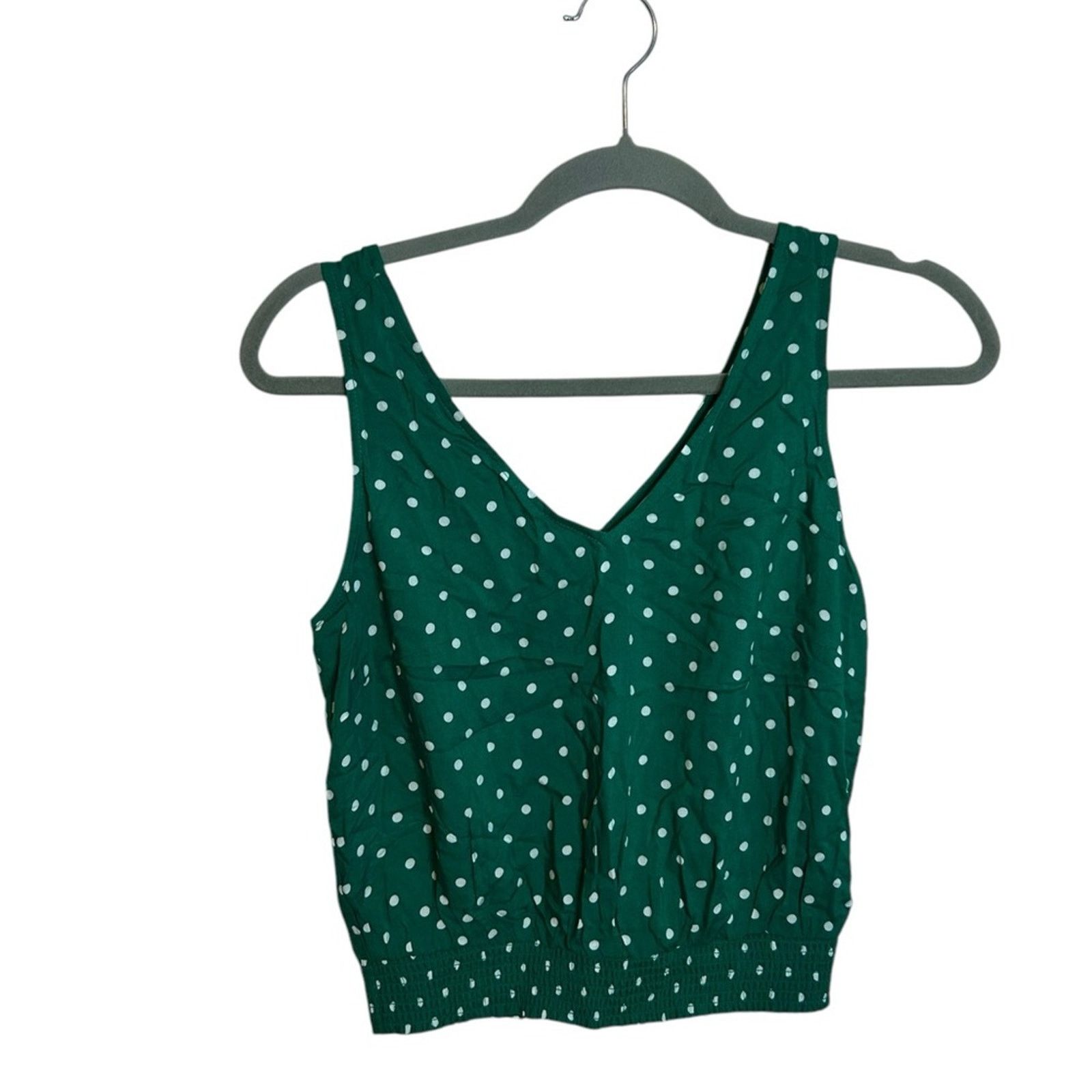 Other Nwt Abound Green Polka Dot Cropped Smocked Top Size S / US 4 / IT 40 - 1 Thumbnail