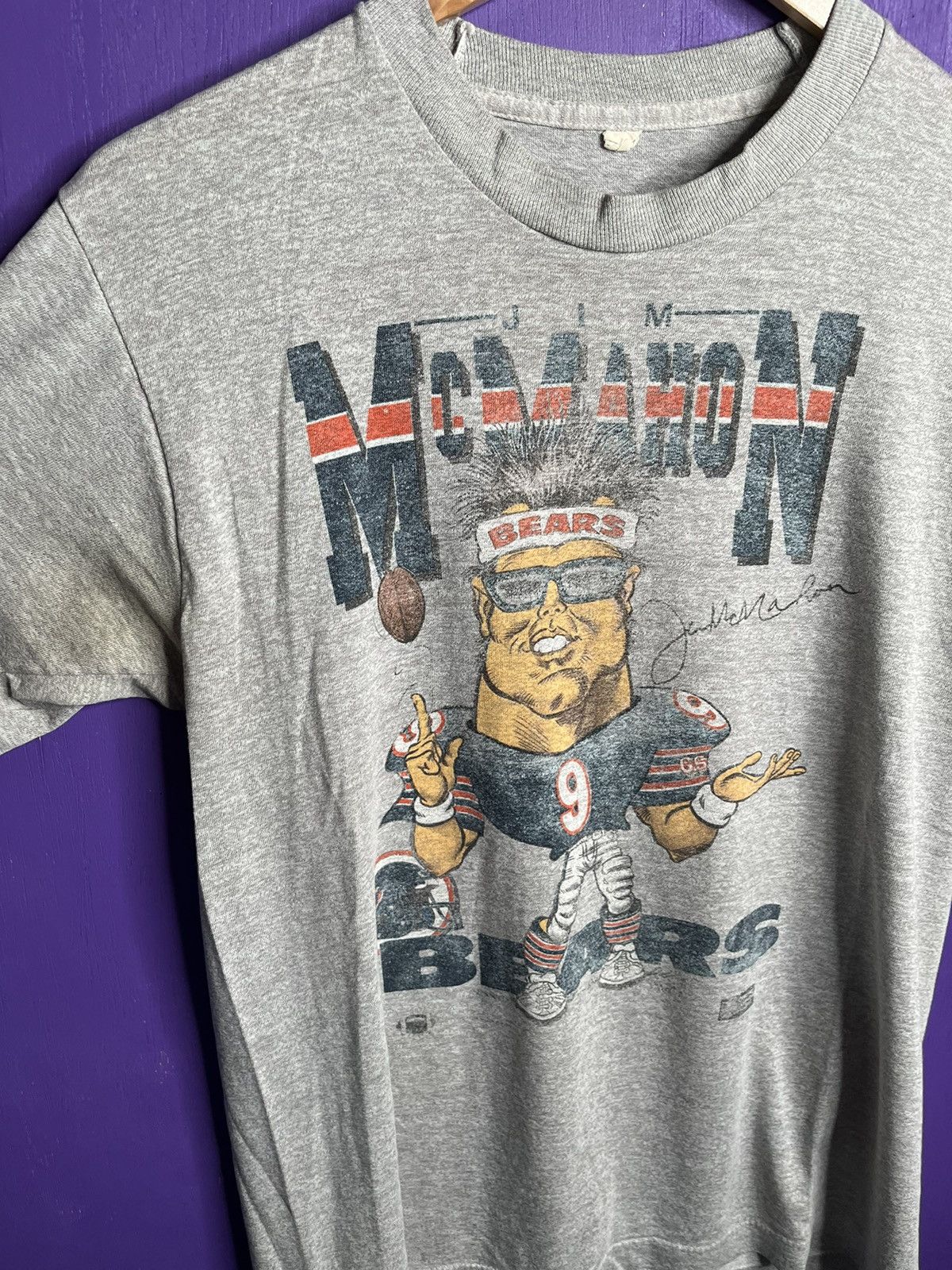 NFL × Vintage Vintage 80s Chicago bears Jim McMahon player tee Size US M / EU 48-50 / 2 - 3 Thumbnail