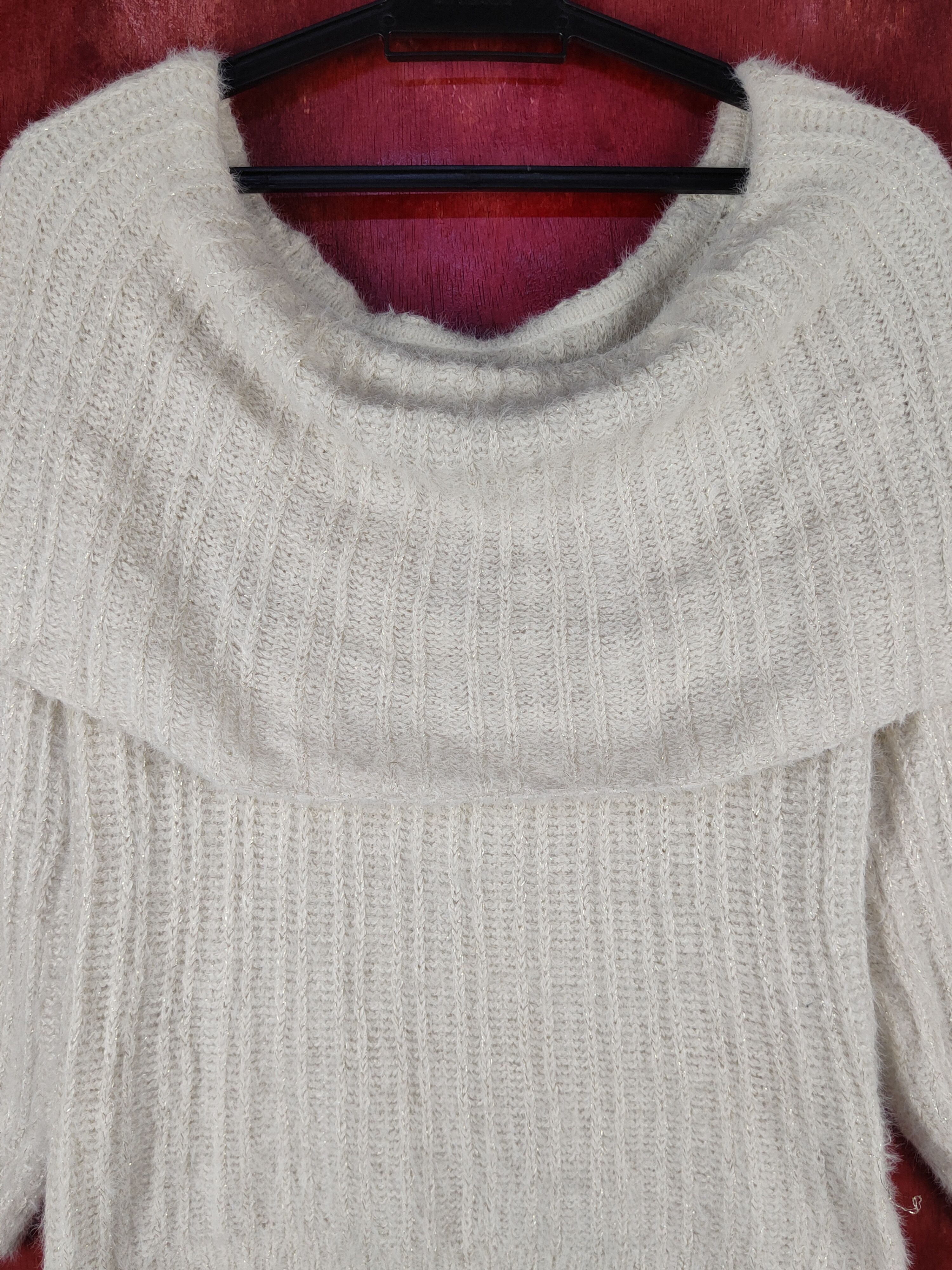 Japanese Brand Rag Out Cream Shag Shaggy Fur Mohair Knitwear #S2281 Size M / US 6-8 / IT 42-44 - 2 Thumbnail